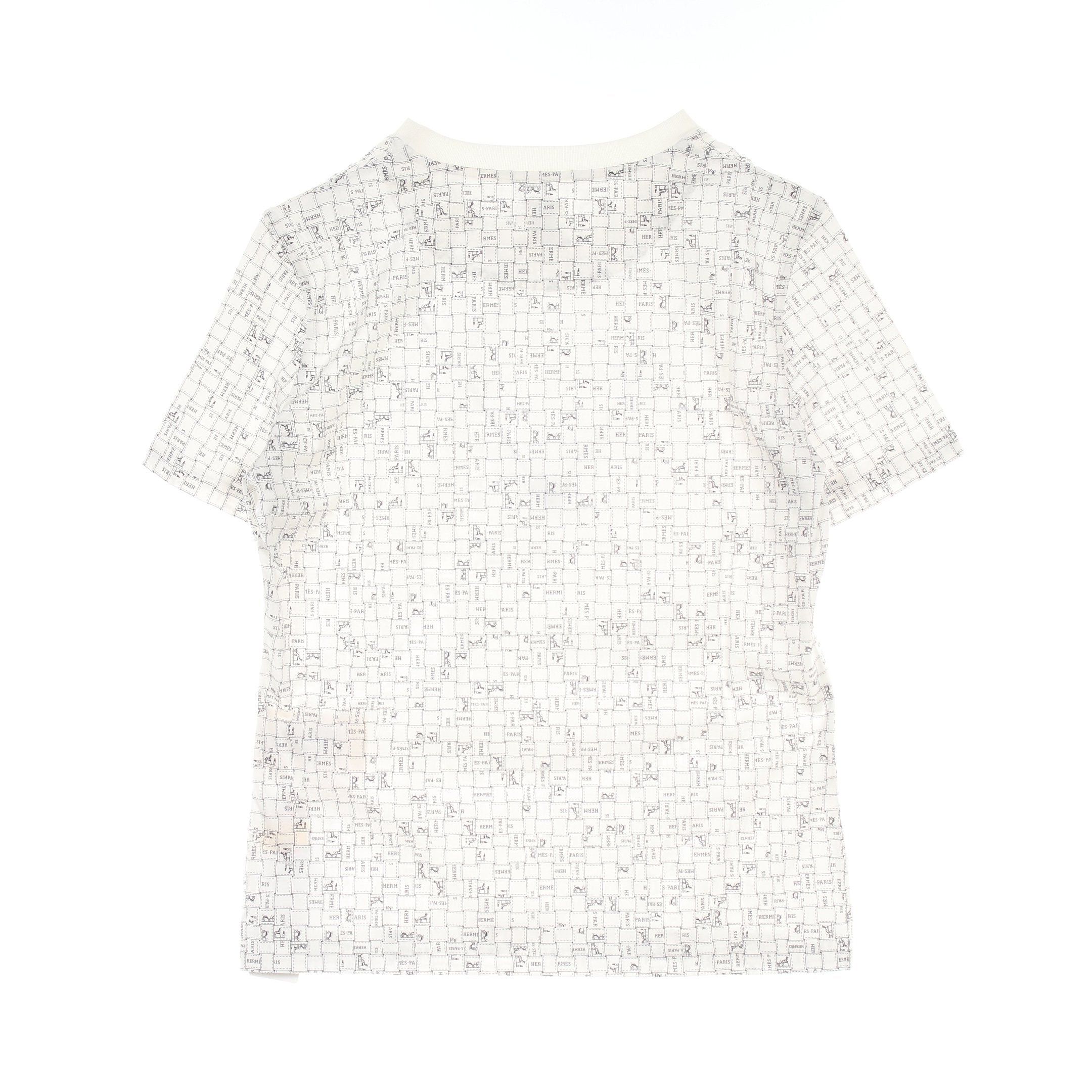 Hermes Hermes Micro T-Shirt Bolduc Check Cotton White Size ONE SIZE - 2 Thumbnail