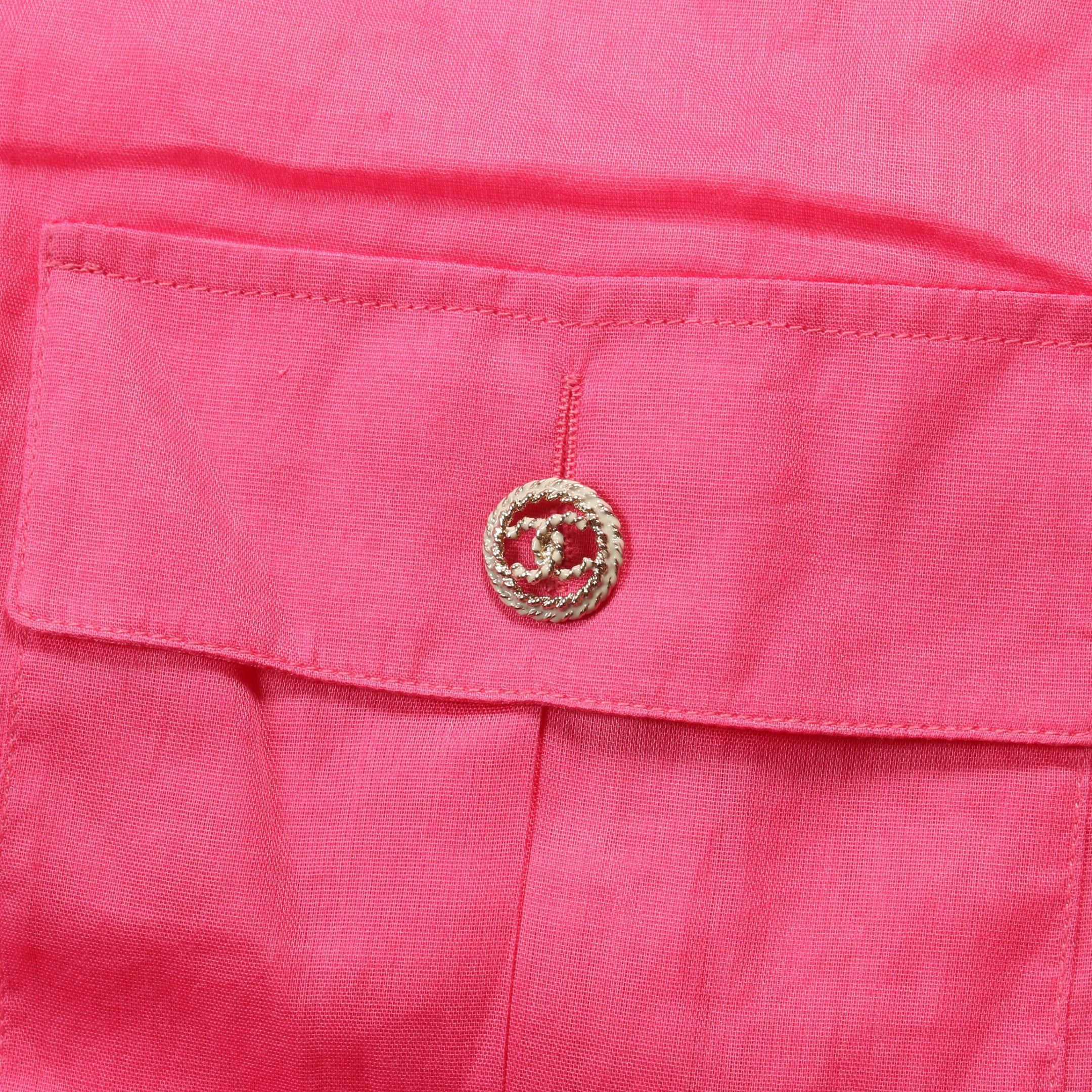 Chanel Chanel Cocomark Button Shirt Cotton Pink Size ONE SIZE - 7 Thumbnail