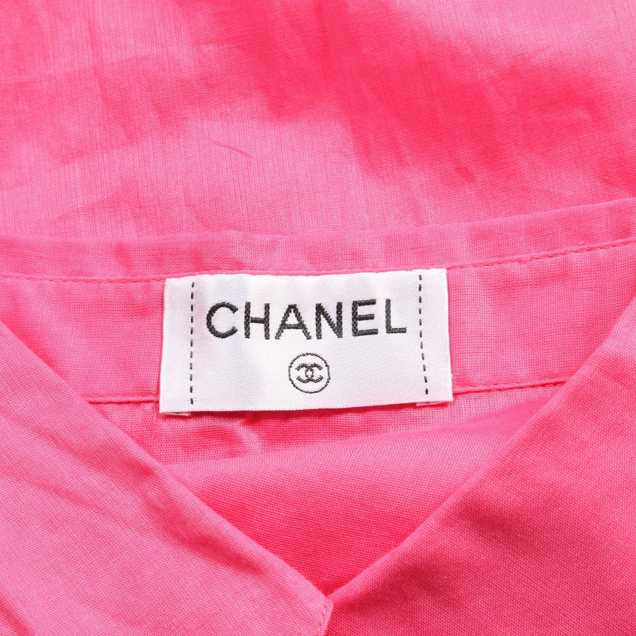 Chanel Chanel Cocomark Button Shirt Cotton Pink Size ONE SIZE - 3 Thumbnail