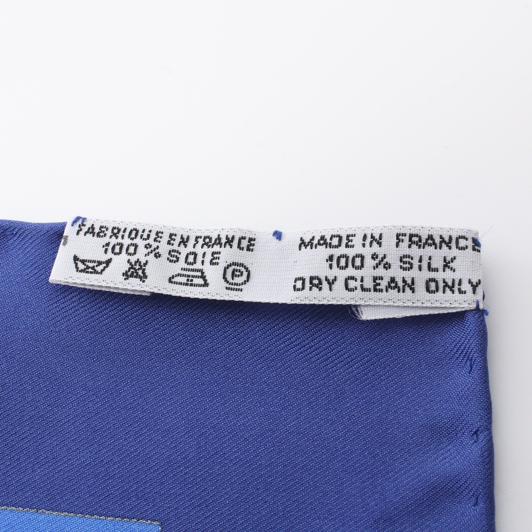 Hermes Hermes Carres 90 Cliquetis Scarf Silk White Blue Multicolor Size ONE SIZE - 3 Thumbnail
