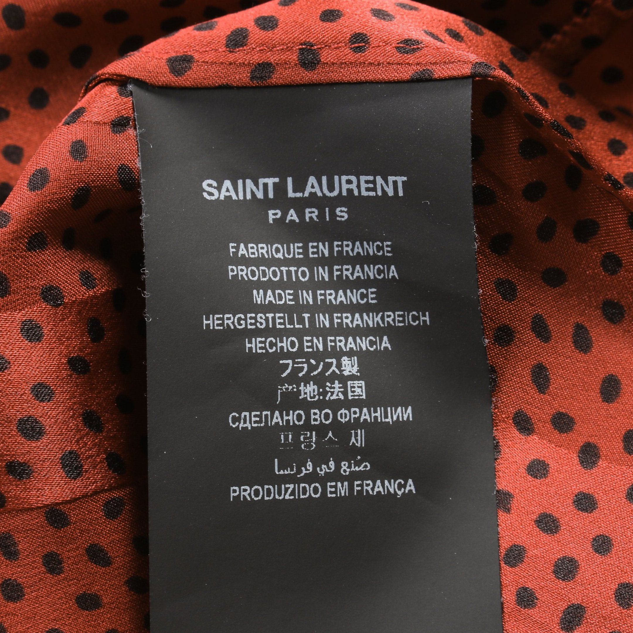 Yves Saint Laurent Yves Saint Laurent Blouse Dot Stripe Silk Red Brown Black Size ONE SIZE - 5 Thumbnail