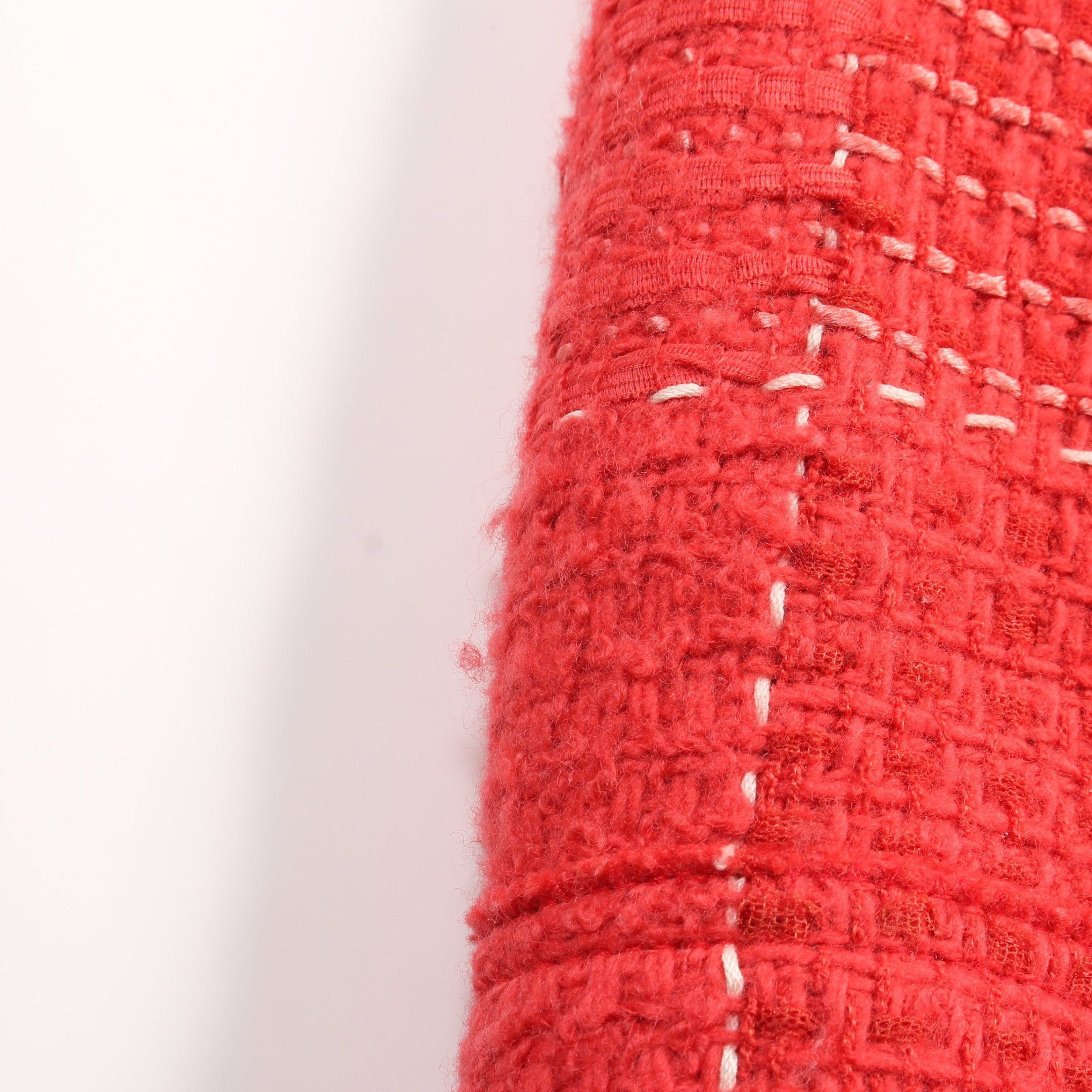 Chanel Chanel One Piece Check Wool Nylon Red 07A Size ONE SIZE - 6 Thumbnail