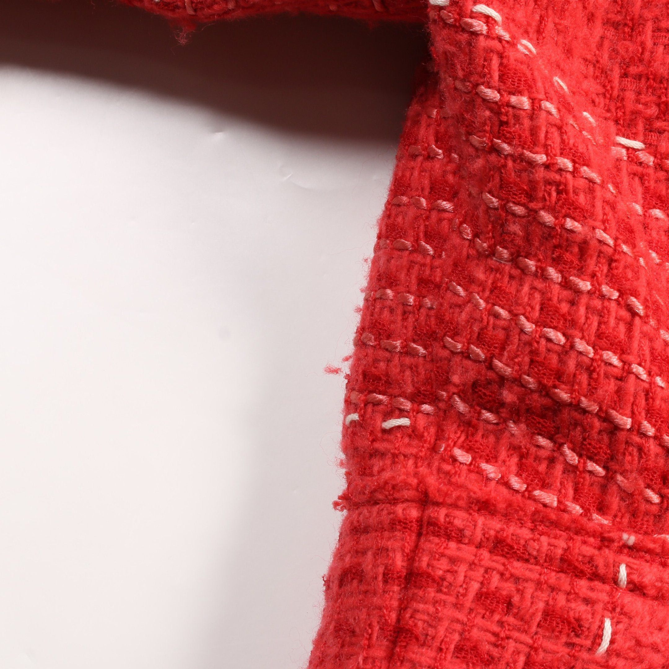 Chanel Chanel One Piece Check Wool Nylon Red 07A Size ONE SIZE - 8 Thumbnail