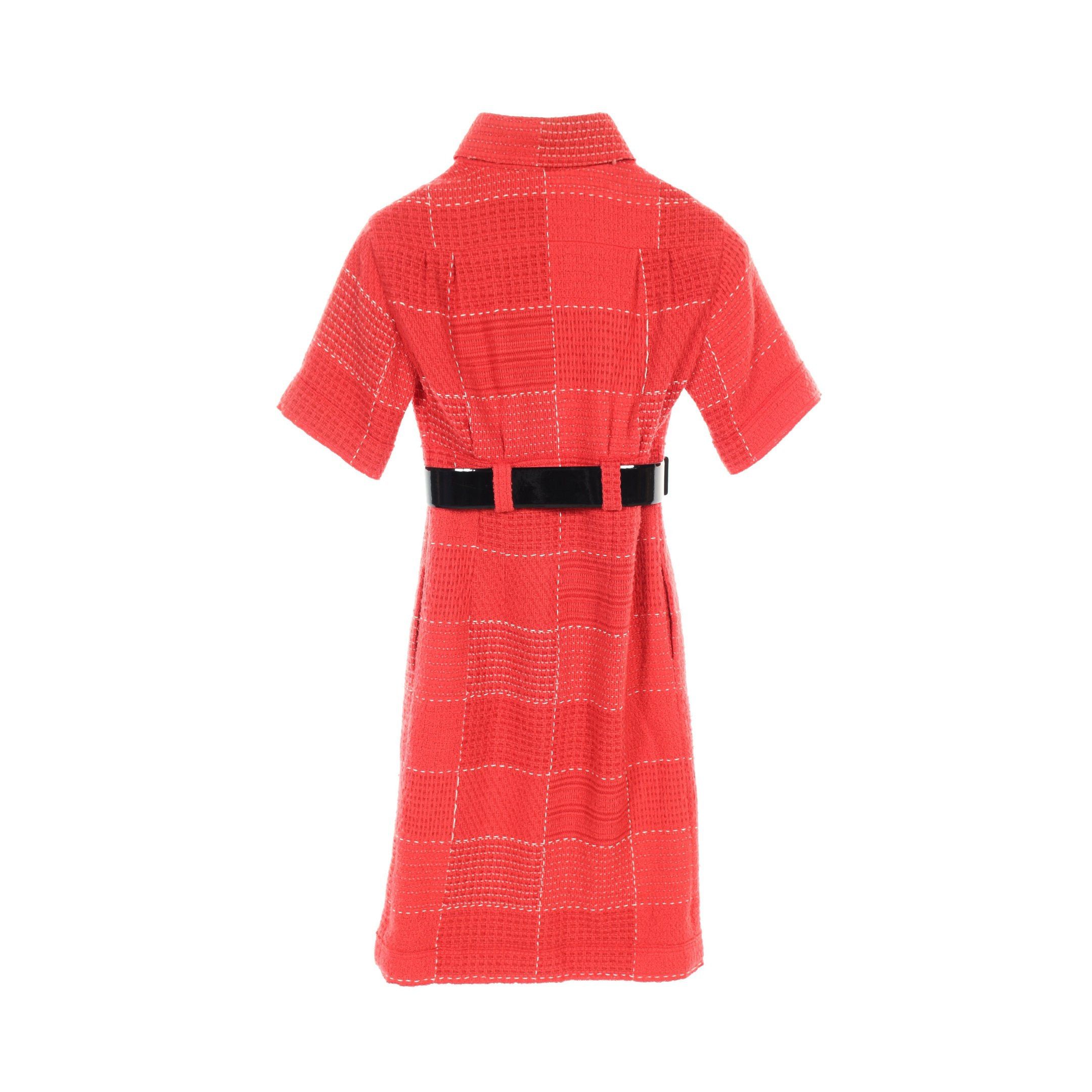 Chanel Chanel One Piece Check Wool Nylon Red 07A Size ONE SIZE - 2 Thumbnail