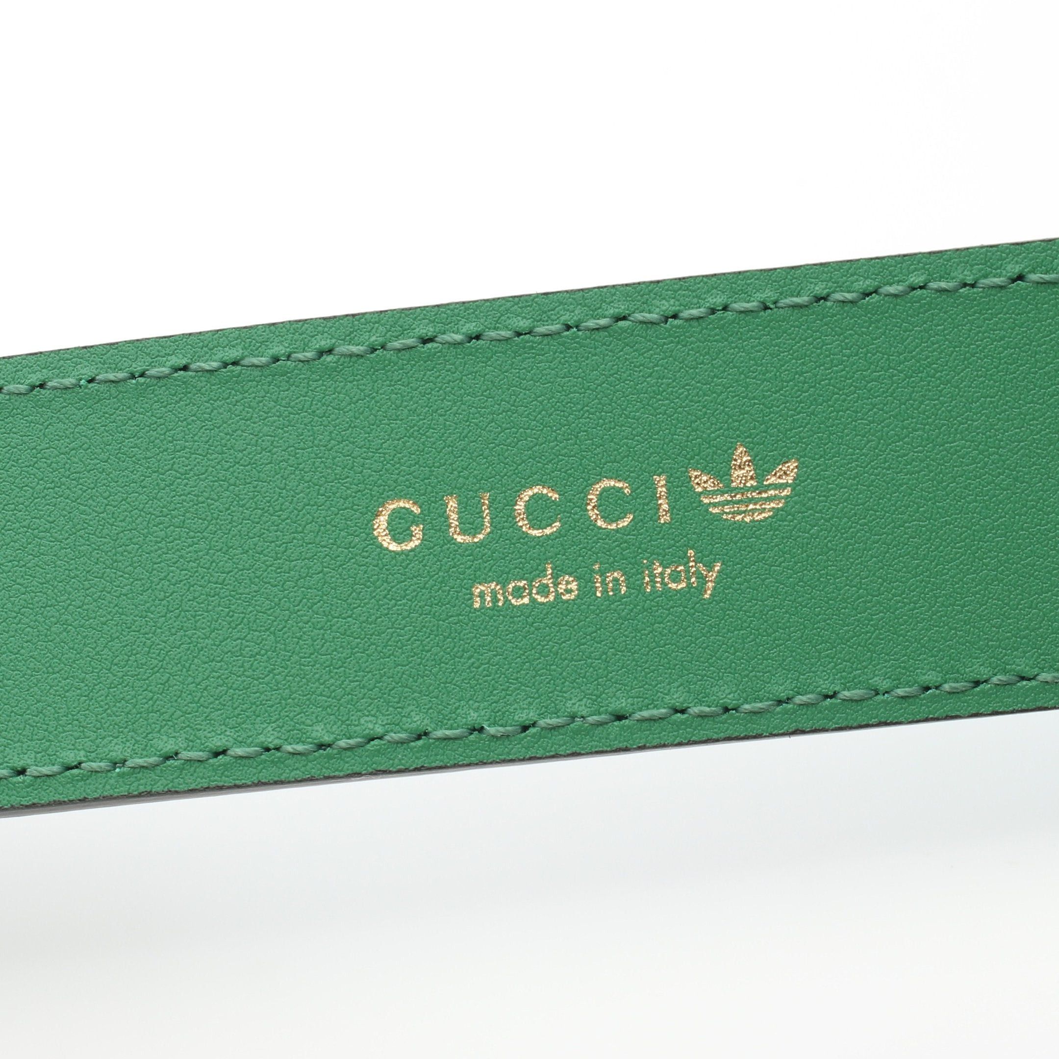 Gucci Gucci Gucci * Adidas Belt Leather Green White Size ONE SIZE - 4 Thumbnail