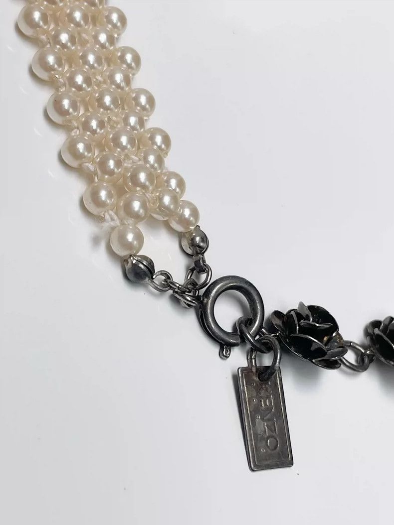 Kenzo Kenzo Vintage Pearl Choker Necklace with Roses-dmc Size ONE SIZE - 6 Thumbnail