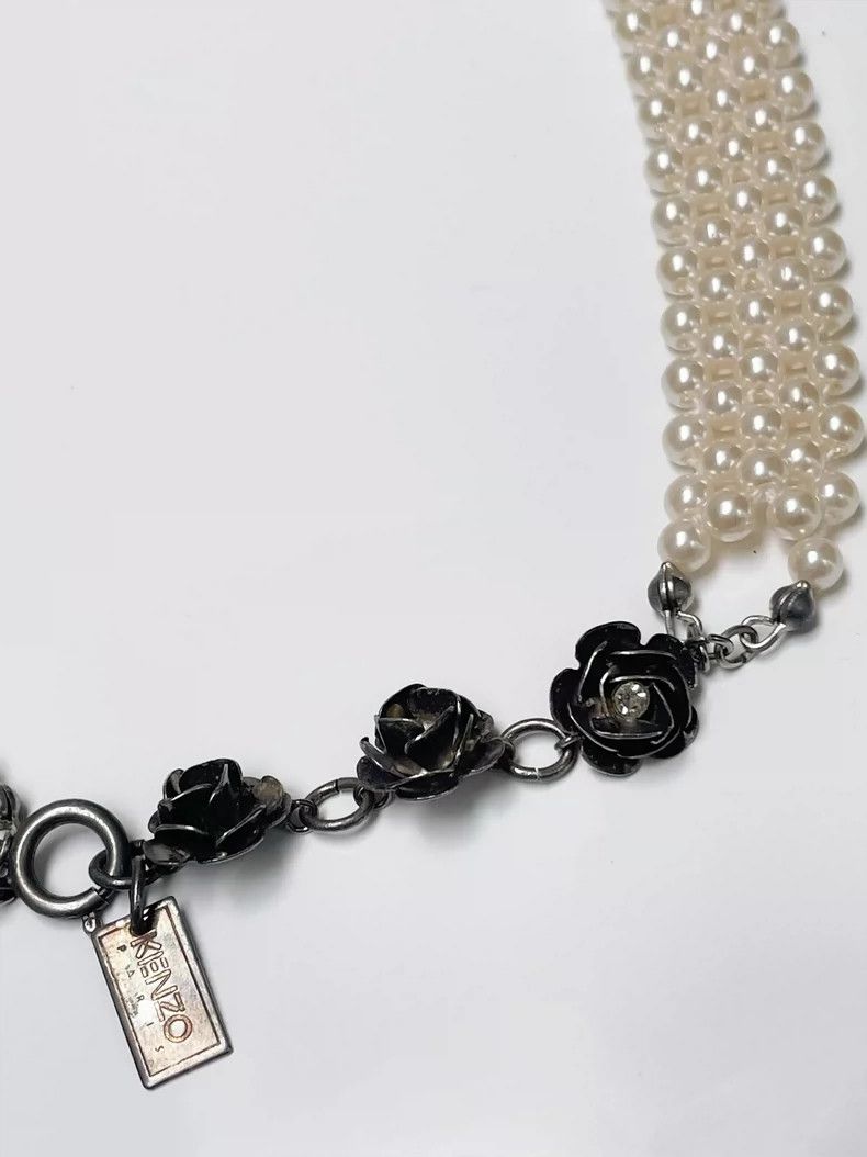 Kenzo Kenzo Vintage Pearl Choker Necklace with Roses-dmc Size ONE SIZE - 7 Thumbnail