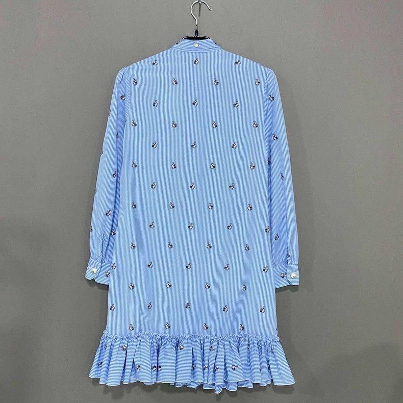 Gucci Blue Pearl Button Bow Dress by Gucci-dmc Size US 38 / EU 54 - 3 Thumbnail