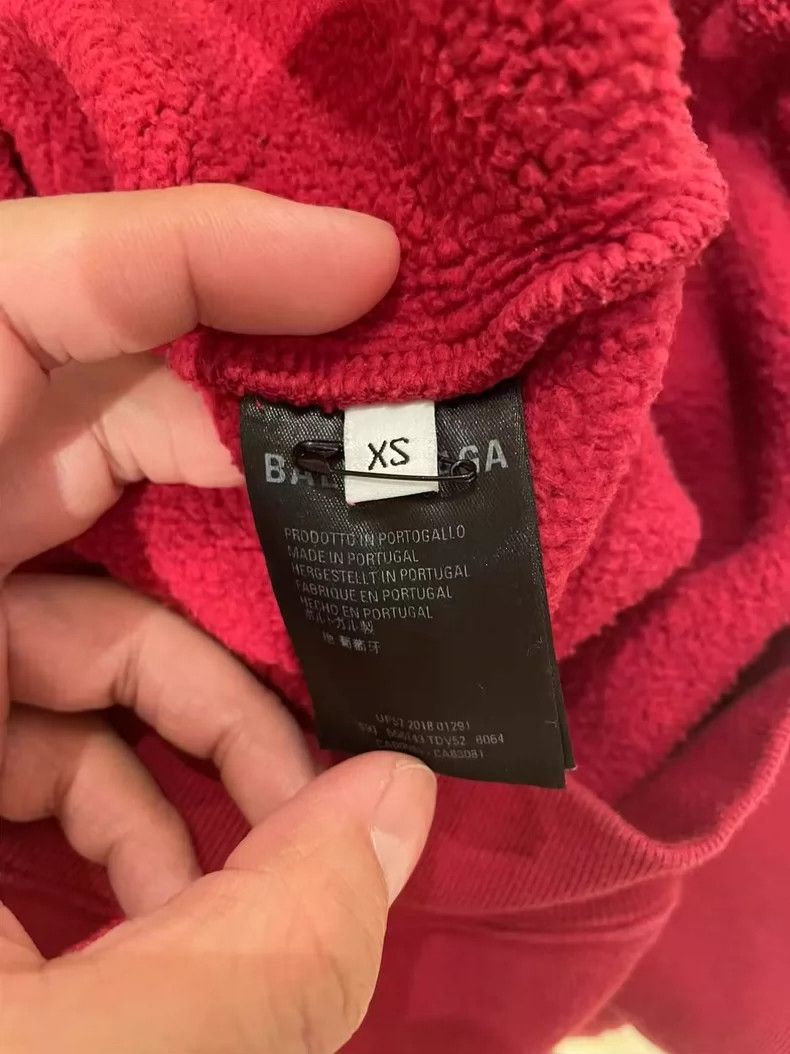 Balenciaga Balenciaga Red Embroidered Hoodie for Men and Women-dmc Size US XS / EU 42 / 0 - 3 Thumbnail