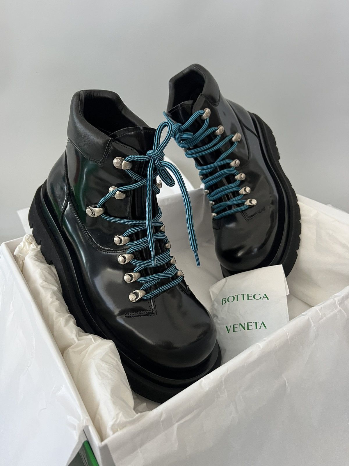 Bottega Veneta Black Lug Hiking Ankle Boots Size US 7 / EU 40 - 3 Thumbnail