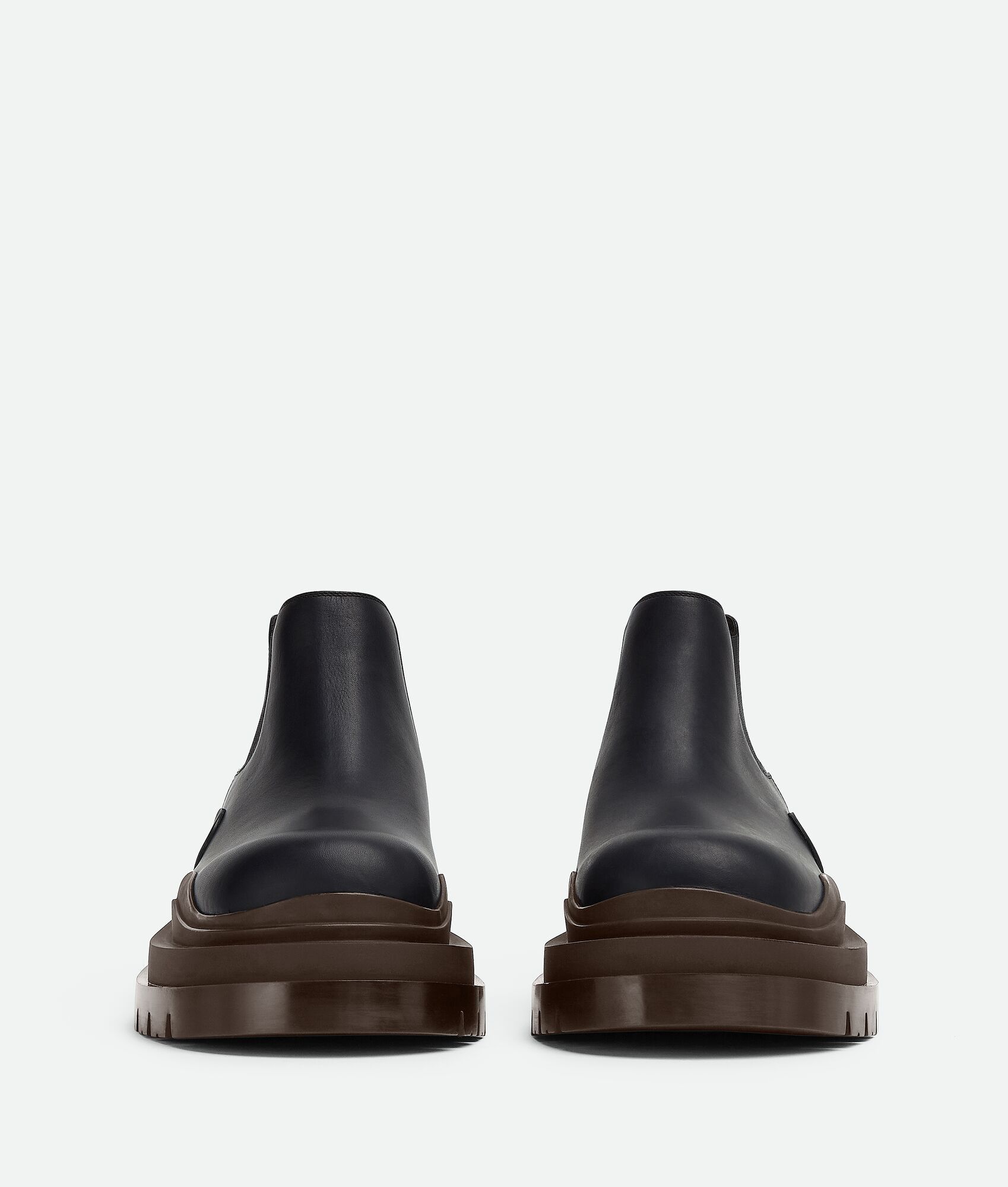 Bottega Veneta Black Tire Chelsea Ankle Boots with dark brown sole Size US 9 / EU 42 - 2 Thumbnail
