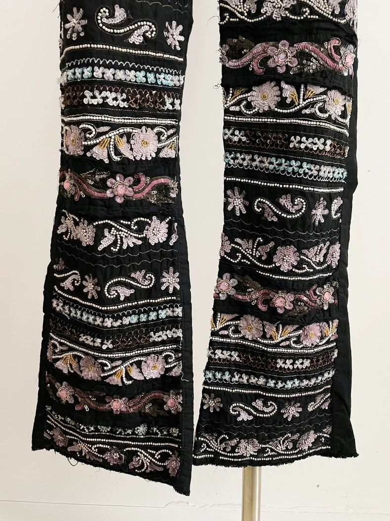 Junya Watanabe Junya Watanabe Embroidered Flared Pants-dmc Size US 26 / EU 42 - 2 Thumbnail