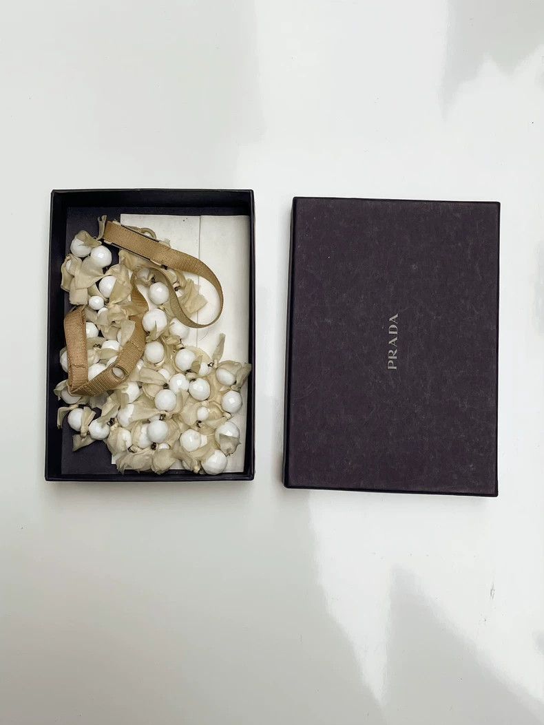 Prada PRADA Two-Layer Beaded Necklace with Ribbon-dmc Size ONE SIZE - 2 Thumbnail
