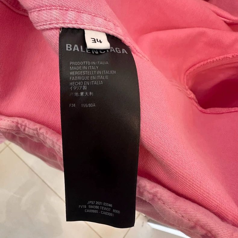 Balenciaga Balenciaga Pink Denim Jacket Unisex Size 34-dmc Size US S / EU 44-46 / 1 - 4 Thumbnail
