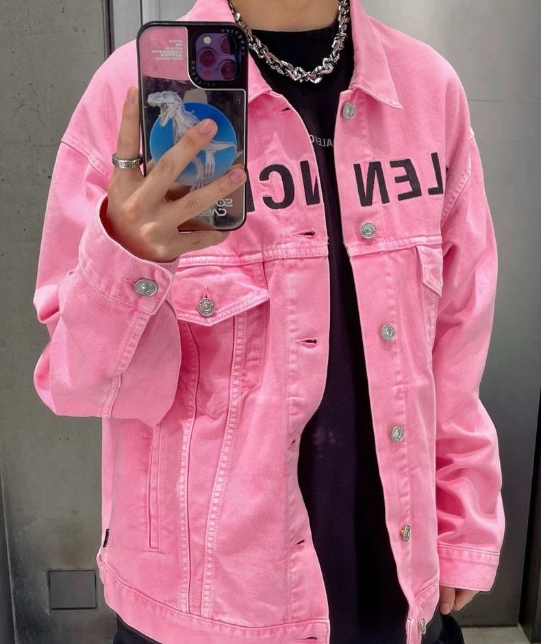 Balenciaga Balenciaga Pink Denim Jacket Unisex Size 34-dmc Size US S / EU 44-46 / 1 - 5 Thumbnail