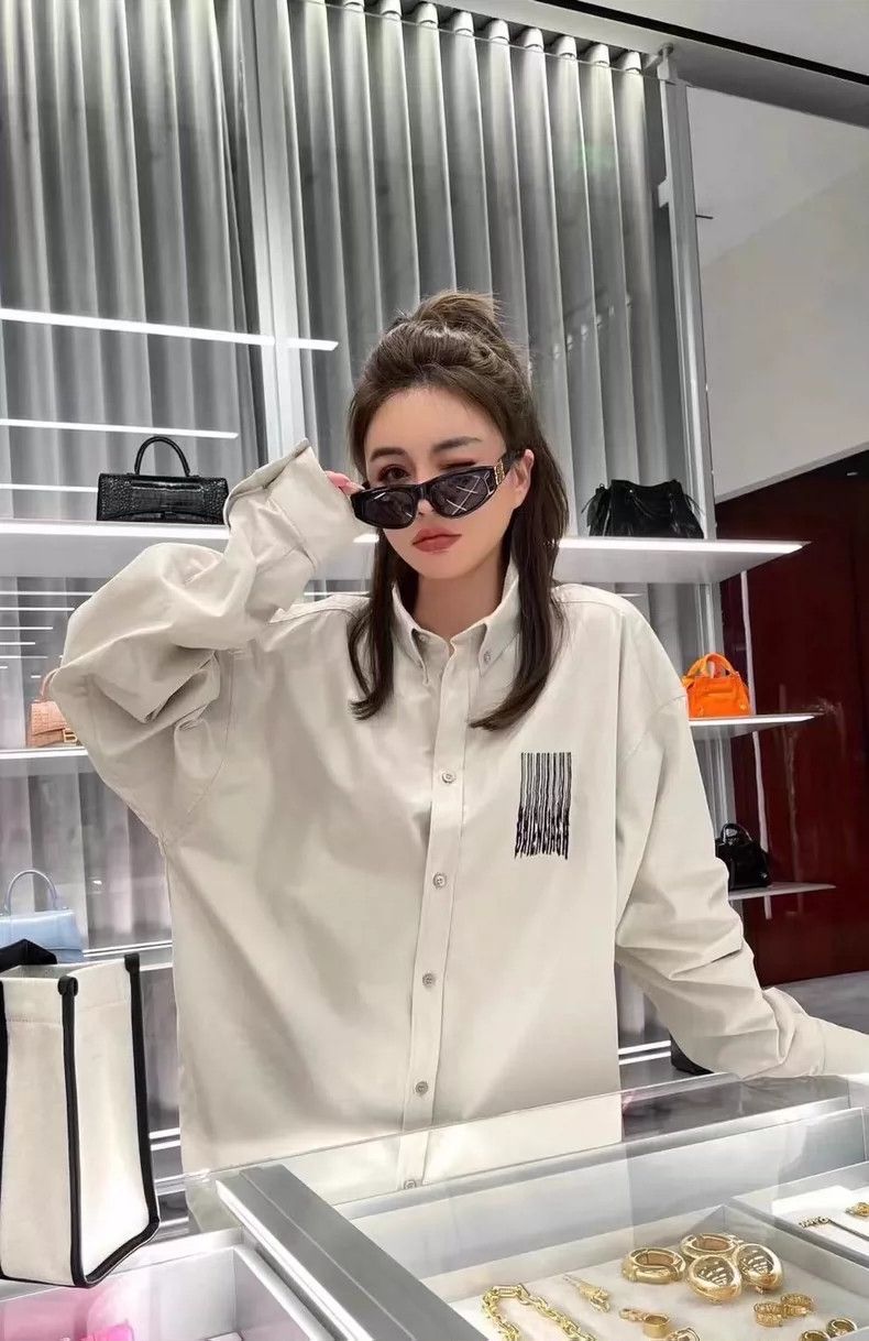 Balenciaga Balenciaga Embroidered Logo Long Sleeve Shirt-dmc Size US M / EU 48-50 / 2 - 6 Thumbnail