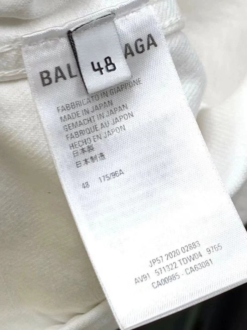 Balenciaga Balenciaga Logo White Denim Jacket-dmc Size US L / EU 52-54 / 3 - 4 Thumbnail