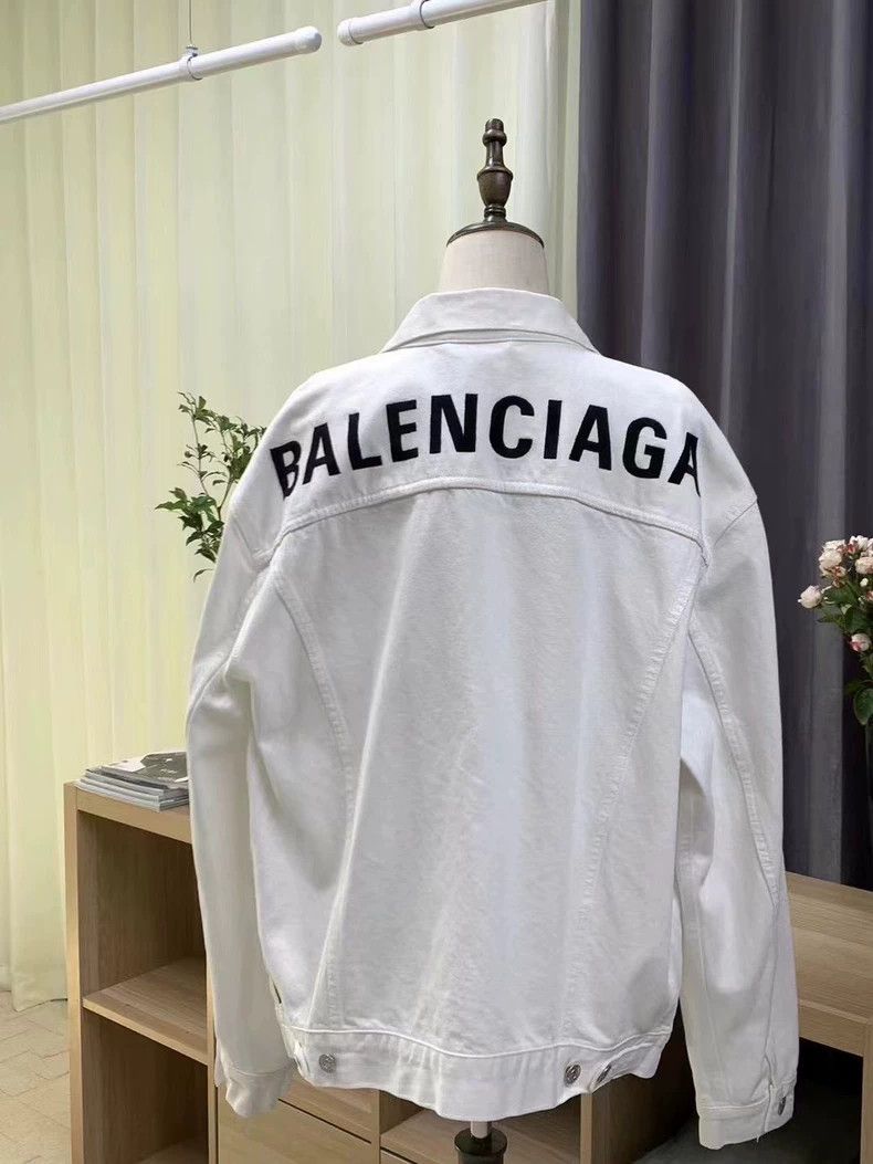 Balenciaga Balenciaga Logo White Denim Jacket-dmc Size US L / EU 52-54 / 3 - 2 Thumbnail