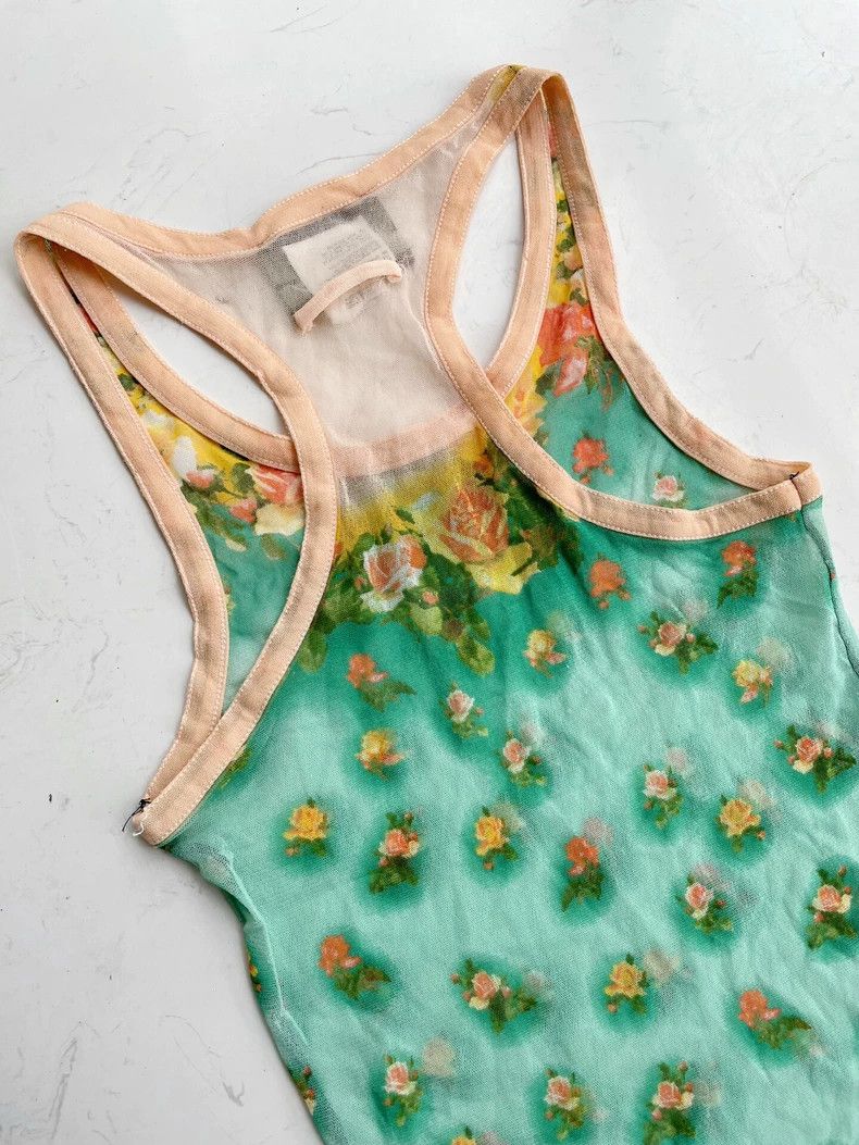 Jean Paul Gaultier Jean Paul Gaultier Rose Pattern Tank Top-dmc Size US S / EU 44-46 / 1 - 7 Thumbnail
