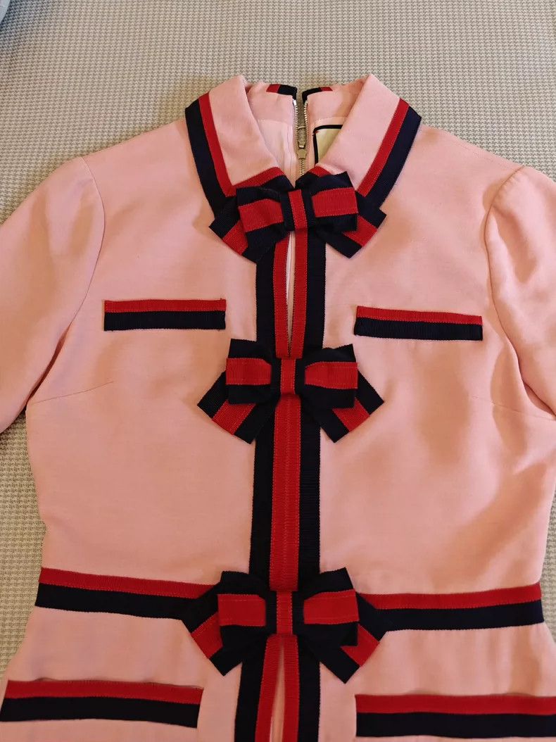 Gucci Pink Dress with Bows by Gucci-dmc Size US 31 - 3 Thumbnail