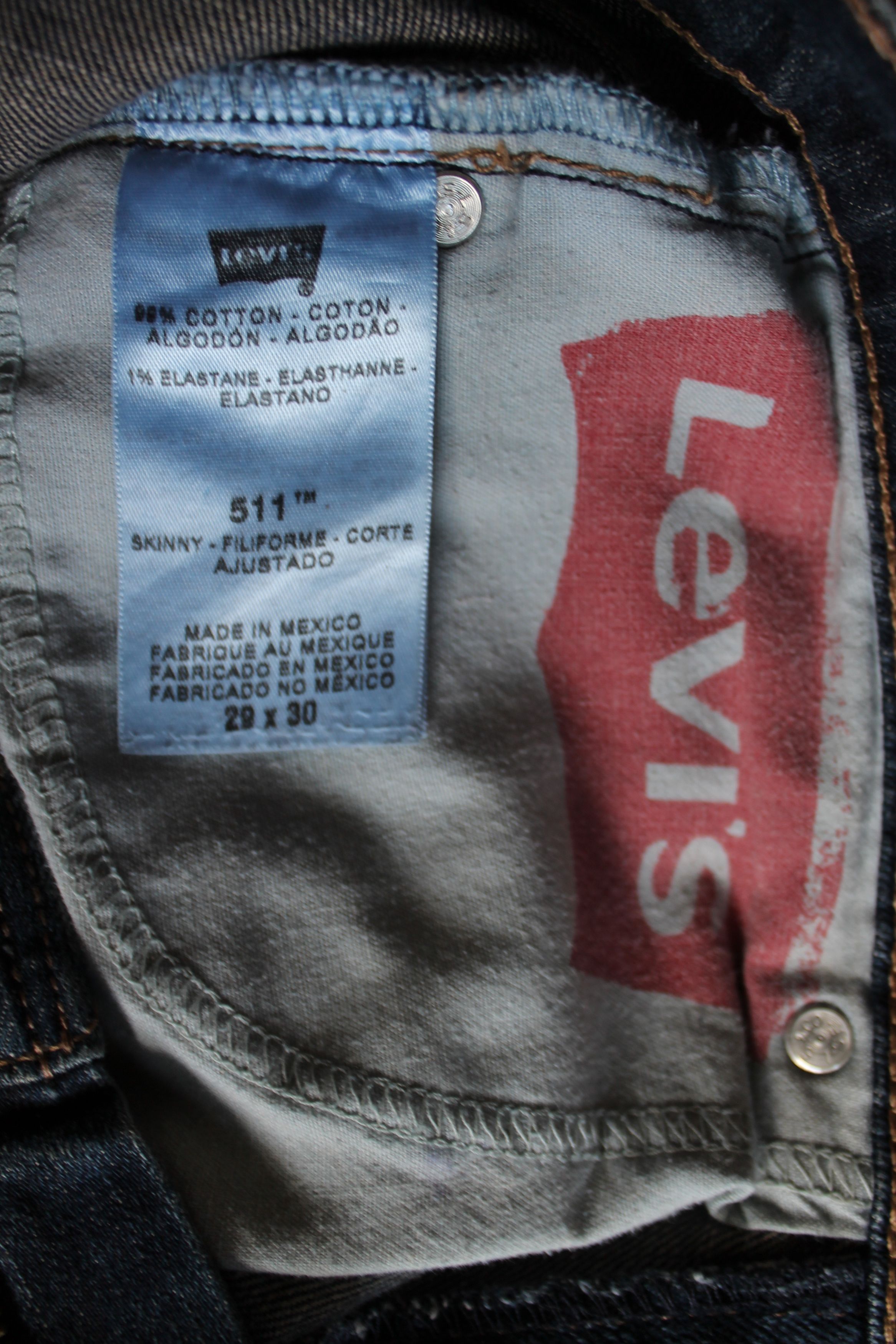 Levi's Navy Blue Levi's 511 Selvedge Denim Jeans (29x30) Size US 29 - 3 Thumbnail