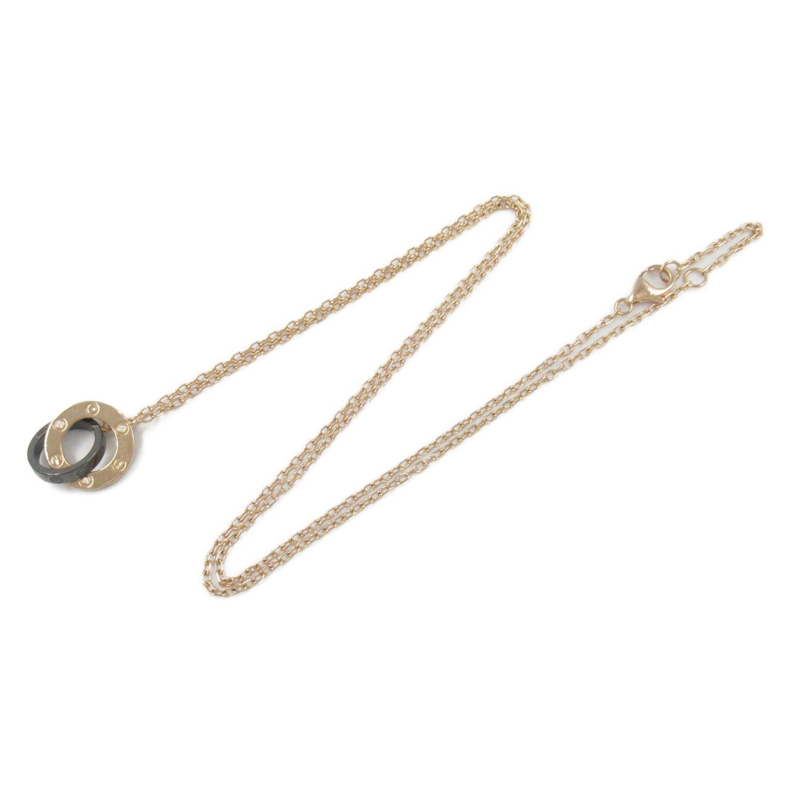 Cartier Cartier Love Necklace Diamond Ceramic K18Pg (Pink Gold) Clear Size ONE SIZE - 3 Thumbnail