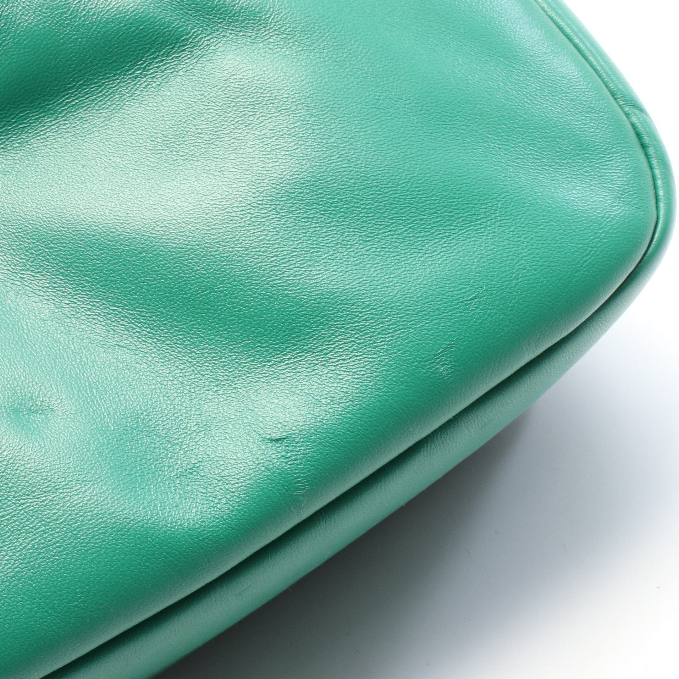 Prada Prada Re-Edition 2006 Embroidery Drill Riamo Fi Chain Shoulder Bag Leather Green Size ONE SIZE - 5 Thumbnail