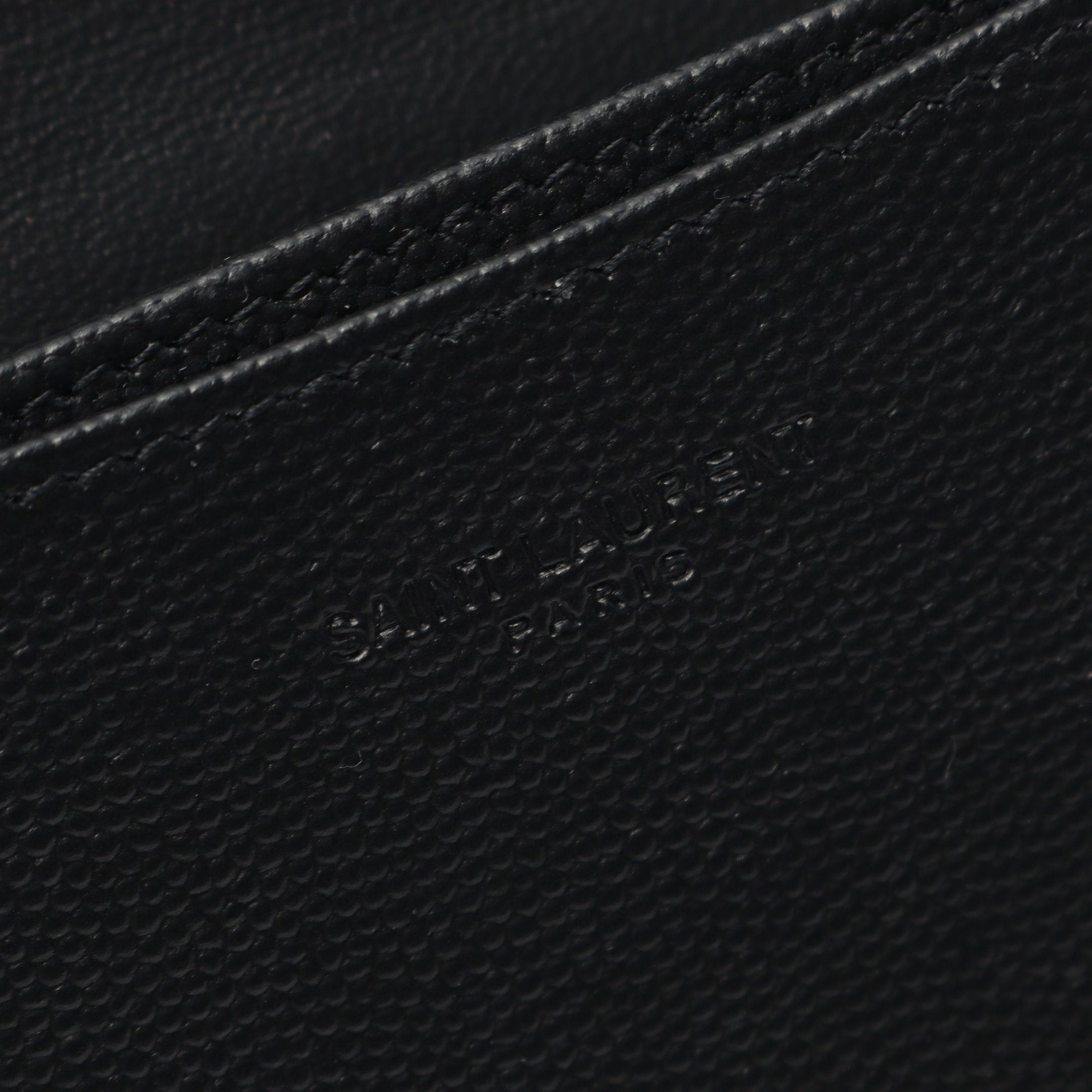 Yves Saint Laurent Yves Saint Laurent Card Case Name Holder Leather Black Size ONE SIZE - 4 Thumbnail