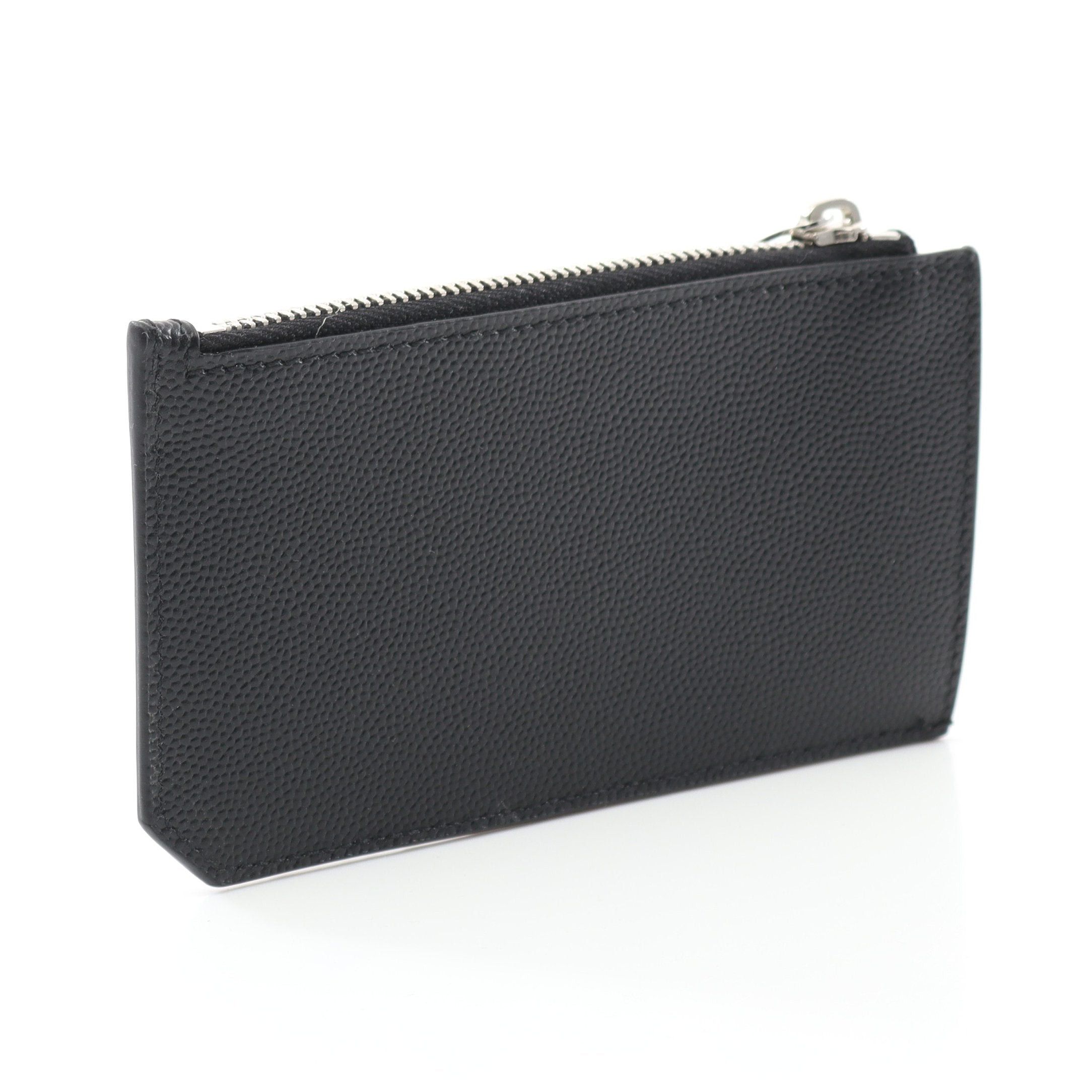 Yves Saint Laurent Yves Saint Laurent Fragment Zip Pouch Card Case Coin Purse Leather Black Size ONE SIZE - 2 Thumbnail