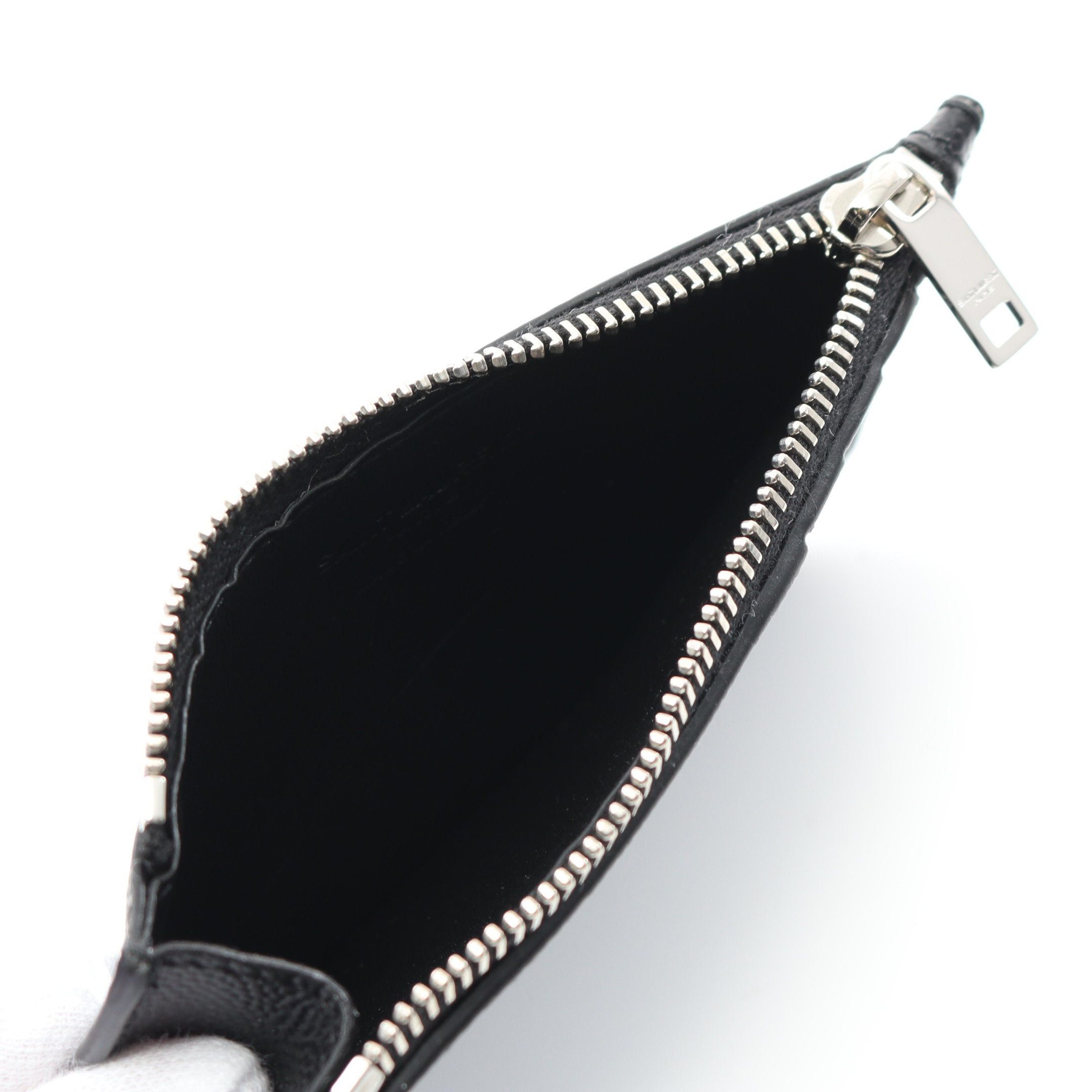 Yves Saint Laurent Yves Saint Laurent Fragment Zip Pouch Card Case Coin Purse Leather Black Size ONE SIZE - 3 Thumbnail