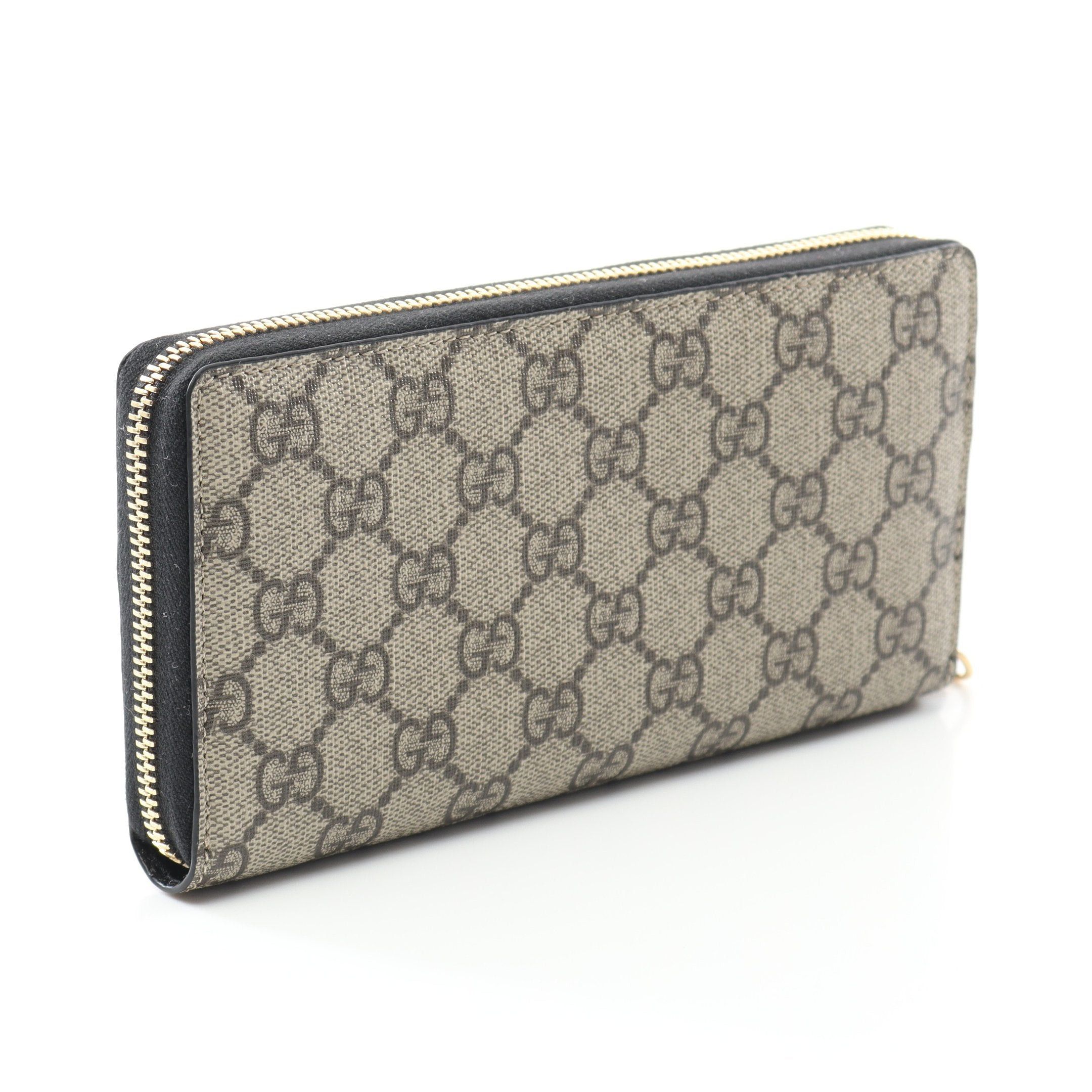 Gucci Gucci Petite Marmont Gg Round Zipper Long Wallet Leather Beige Black Size ONE SIZE - 2 Thumbnail
