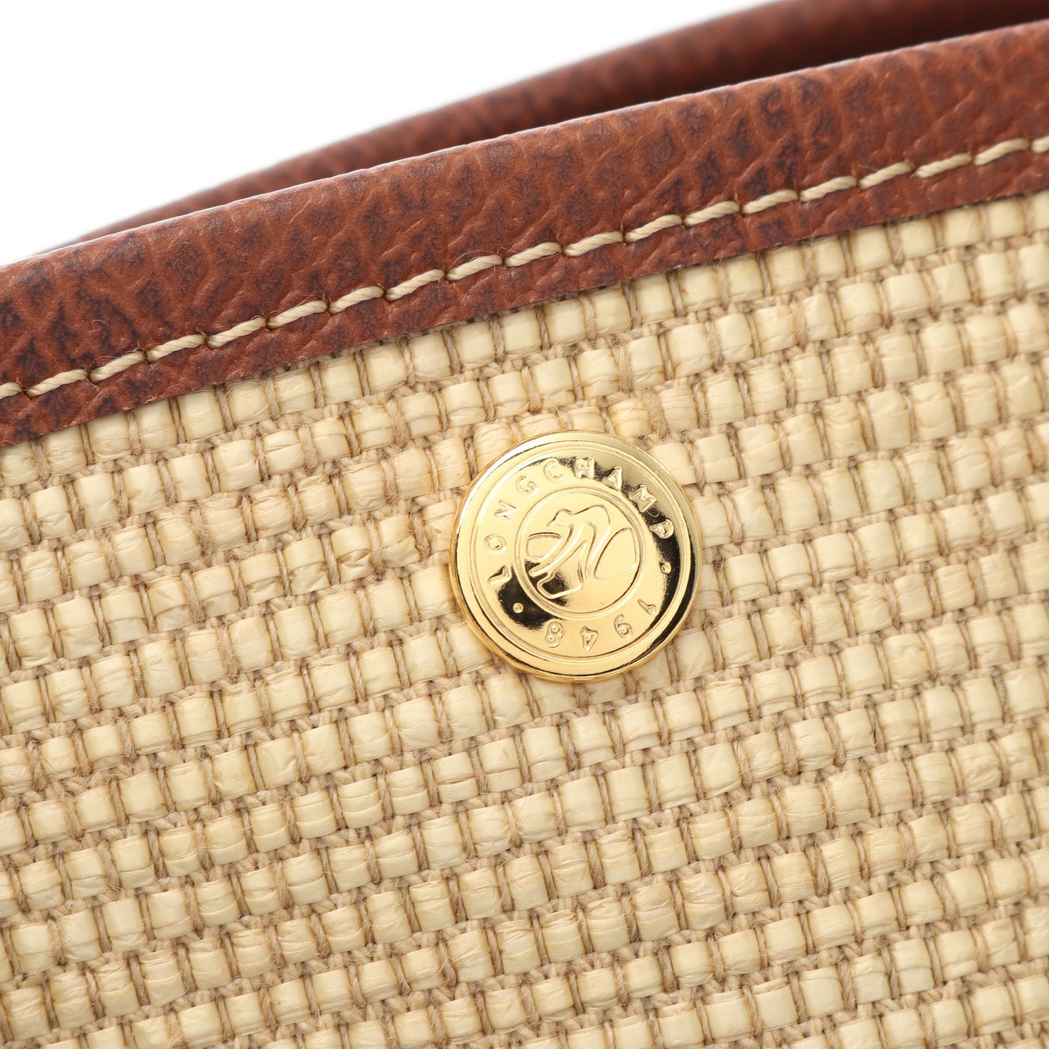 Longchamp Longchamp Le Preage Xs Basket Bag Handbag Canvas Leather Beige Brown Size ONE SIZE - 4 Thumbnail