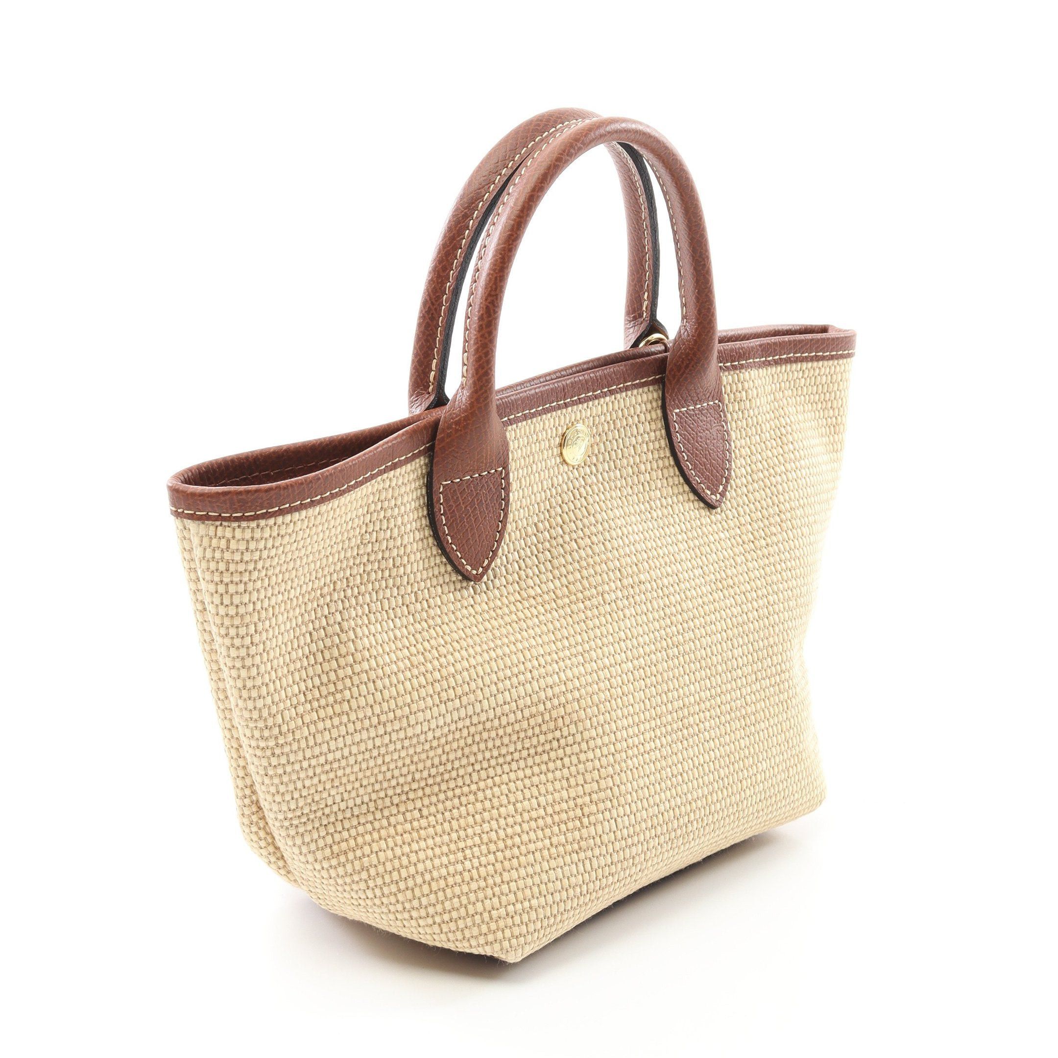 Longchamp Longchamp Le Preage Xs Basket Bag Handbag Canvas Leather Beige Brown Size ONE SIZE - 2 Thumbnail