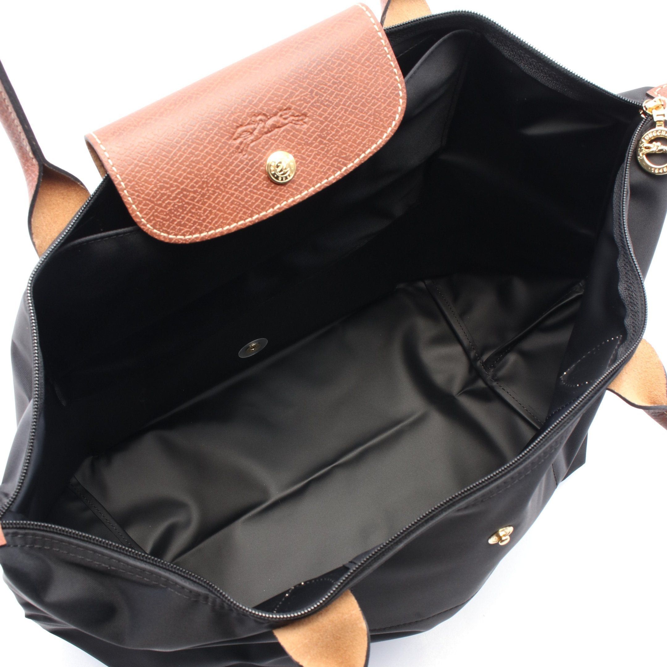 Longchamp Longchamp Le Preage Original L Shoulder Bag Tote Canvas Leather Black Brown Size ONE SIZE - 3 Thumbnail