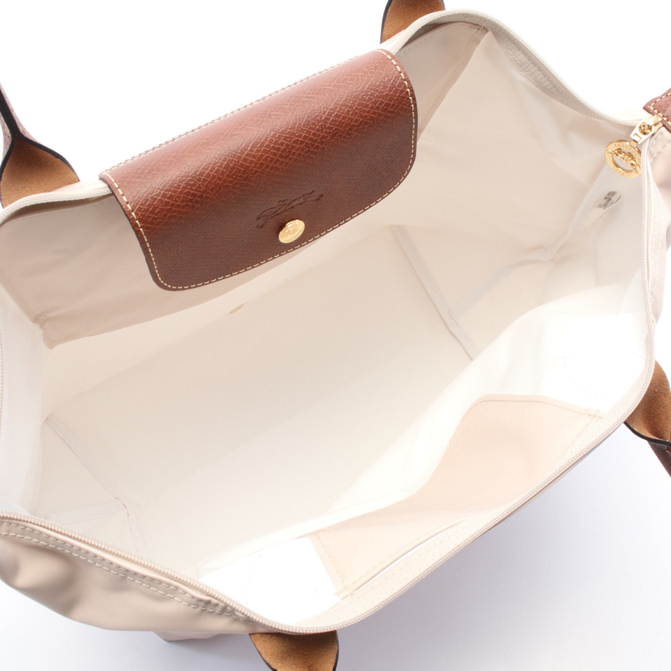 Longchamp Longchamp Le Preage Original L Shoulder Bag Tote Canvas Leather Beige Brown Size ONE SIZE - 3 Thumbnail