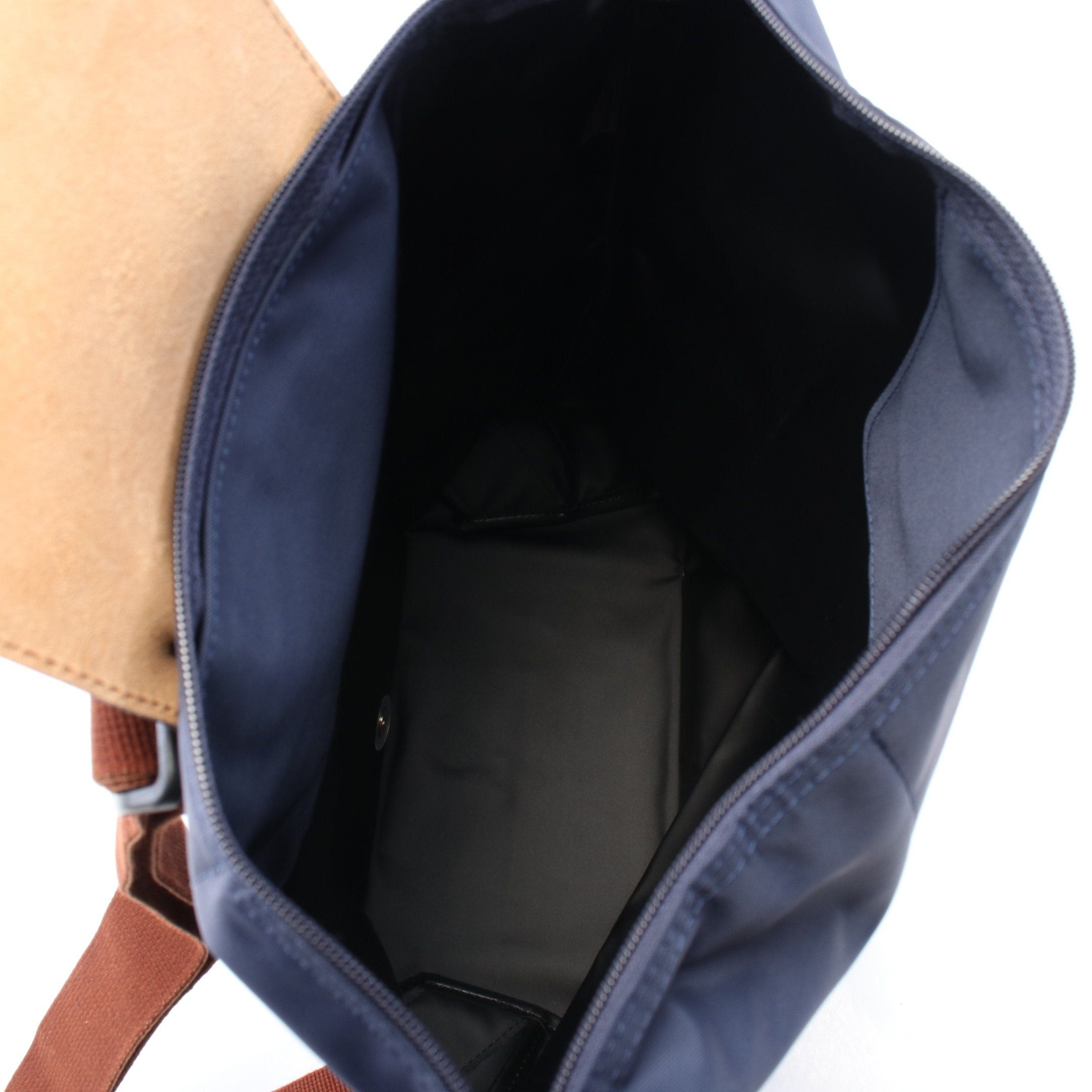 Longchamp Longchamp Le Preage Original M Backpack Rucksack Canvas Leather Navy Brown Size ONE SIZE - 3 Thumbnail