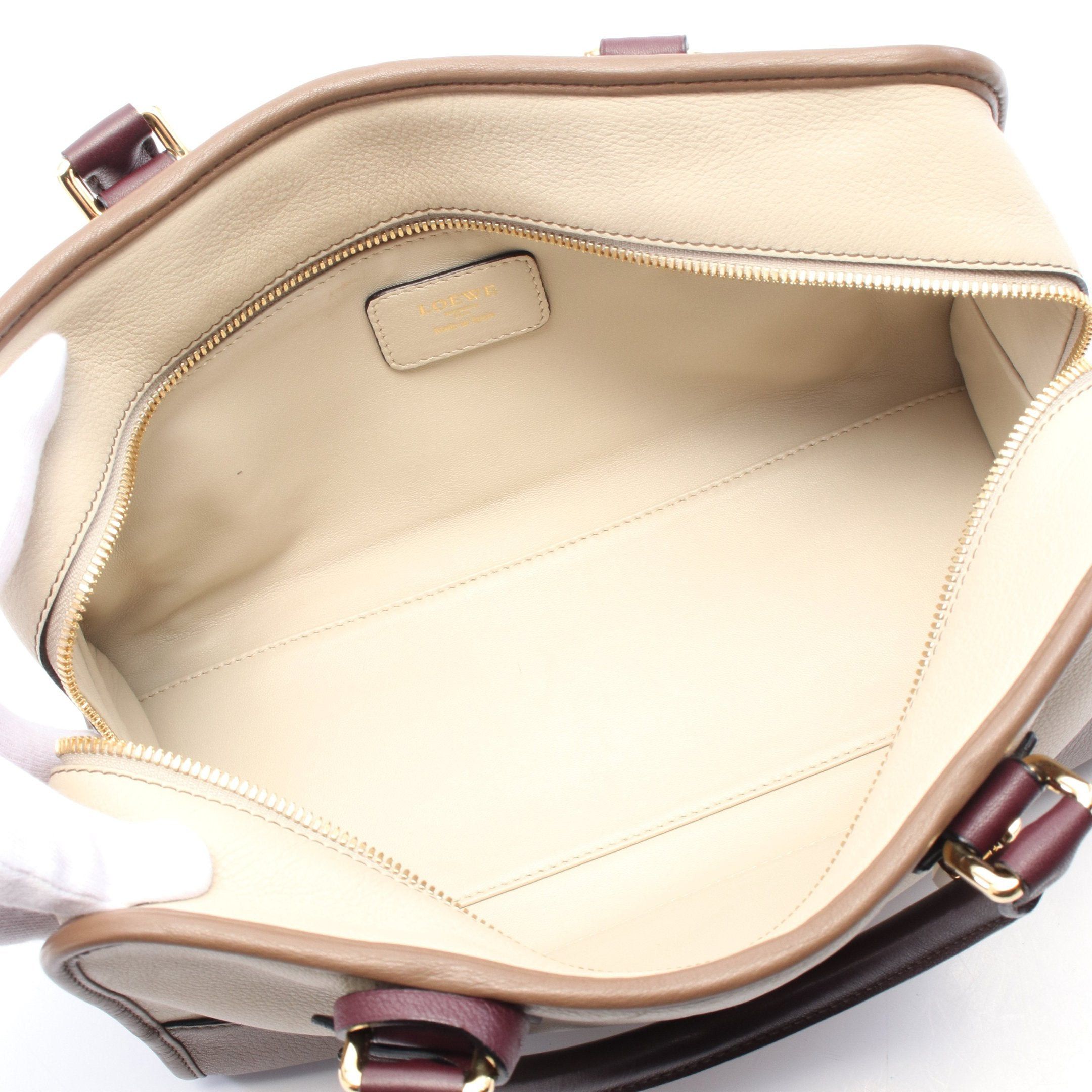 Loewe Loewe Handbag Tricolor Leather Beige Brown Bordeaux Size ONE SIZE - 3 Thumbnail