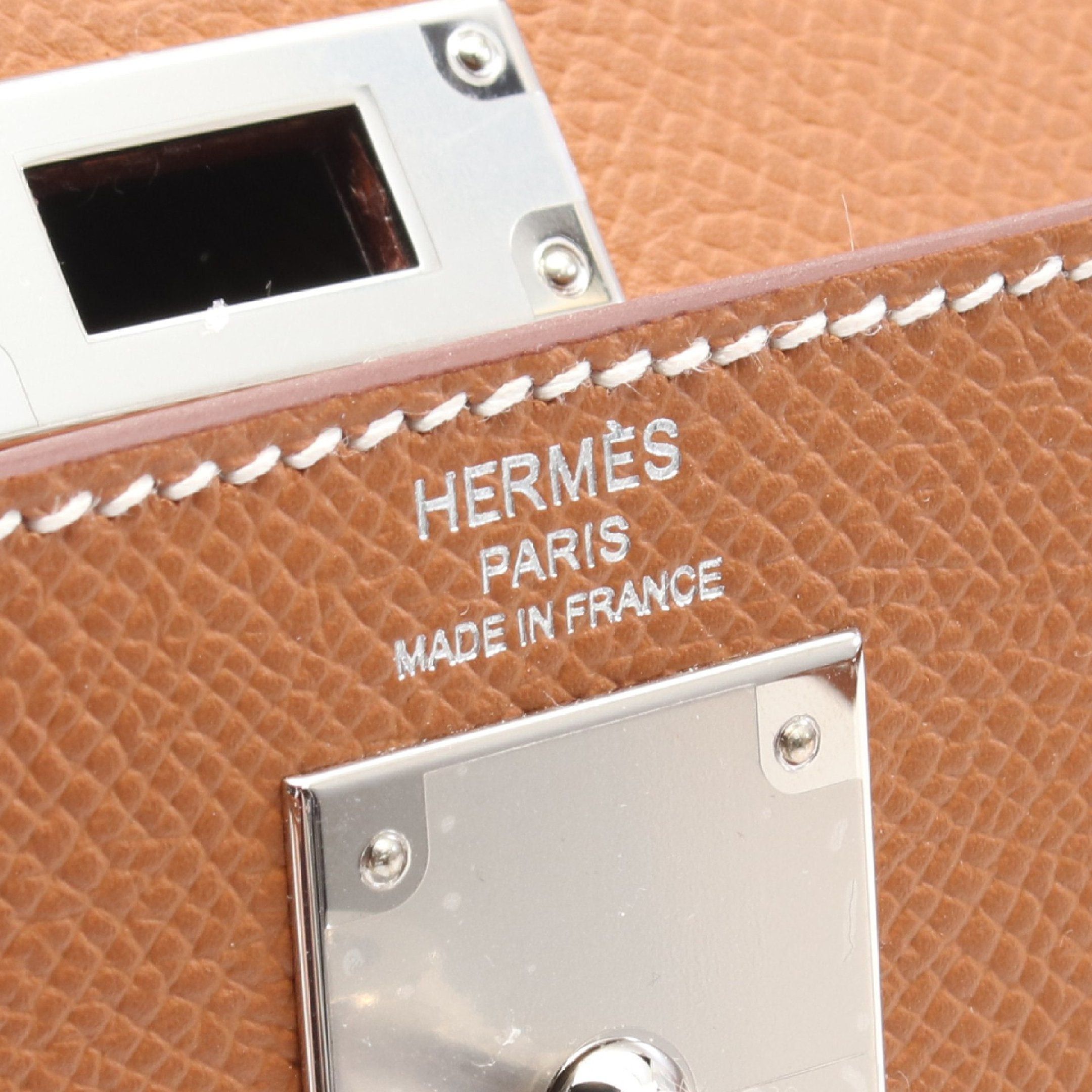 Hermes Hermes Kelly28 Gold Handbag Veau Epsom Brown Silver Hardware K Stamp Size ONE SIZE - 4 Thumbnail