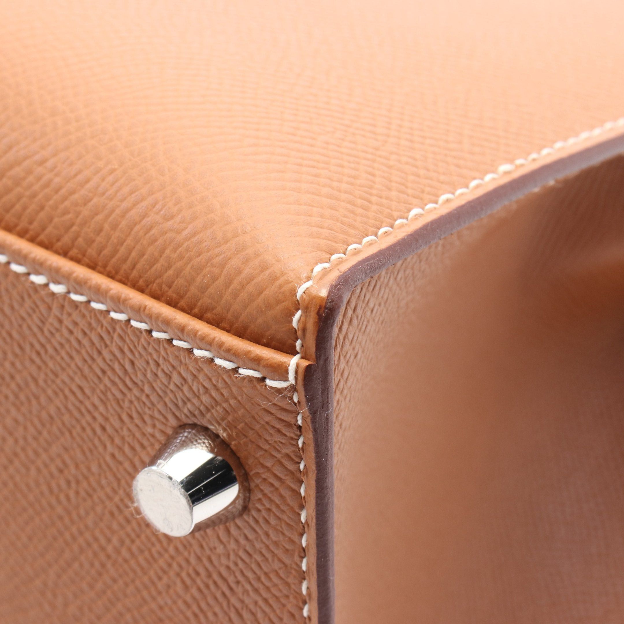 Hermes Hermes Kelly28 Gold Handbag Veau Epsom Brown Silver Hardware K Stamp Size ONE SIZE - 7 Thumbnail