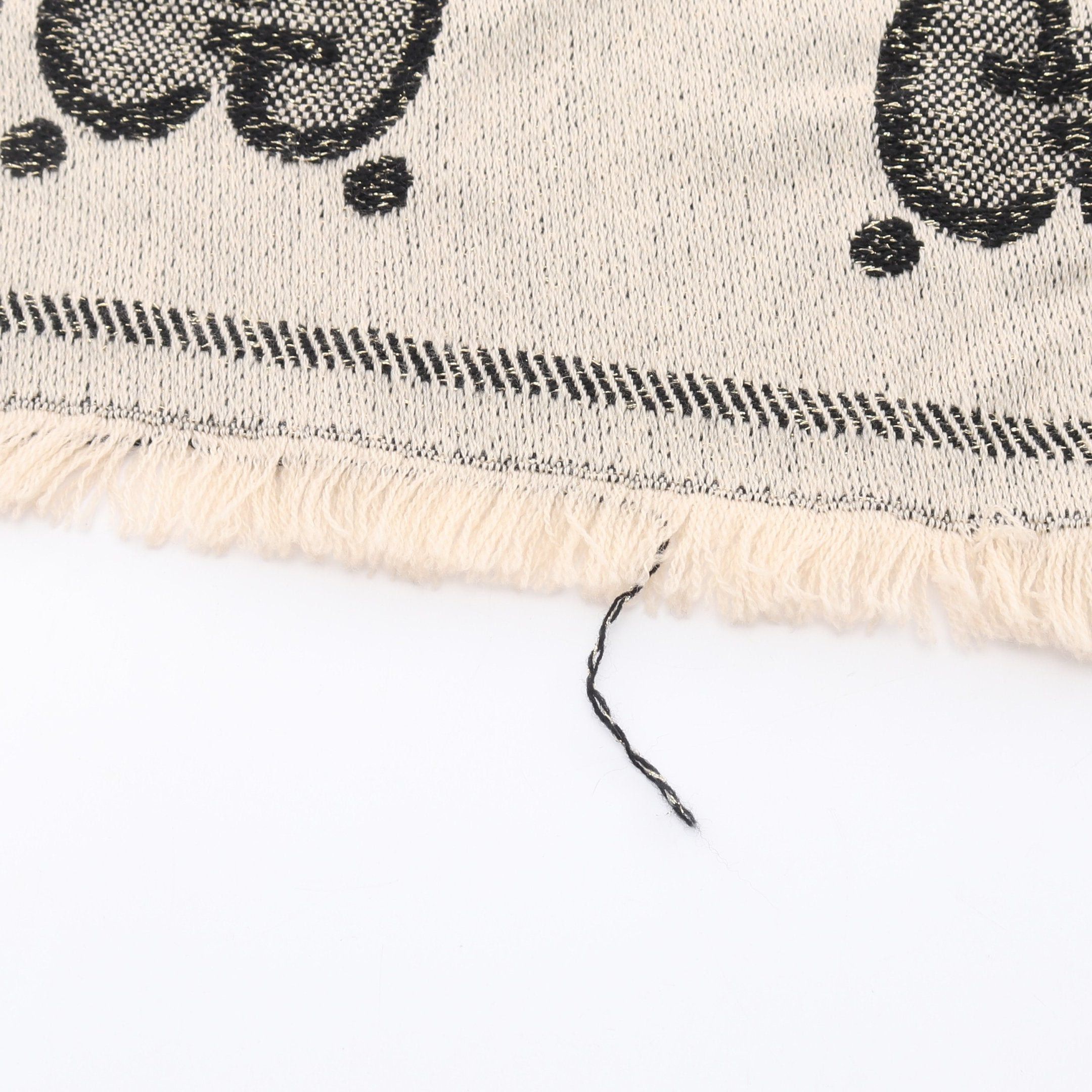 Gucci Gucci Gg Wool Rame Jacquard Scarf Black Beige Size ONE SIZE - 6 Thumbnail