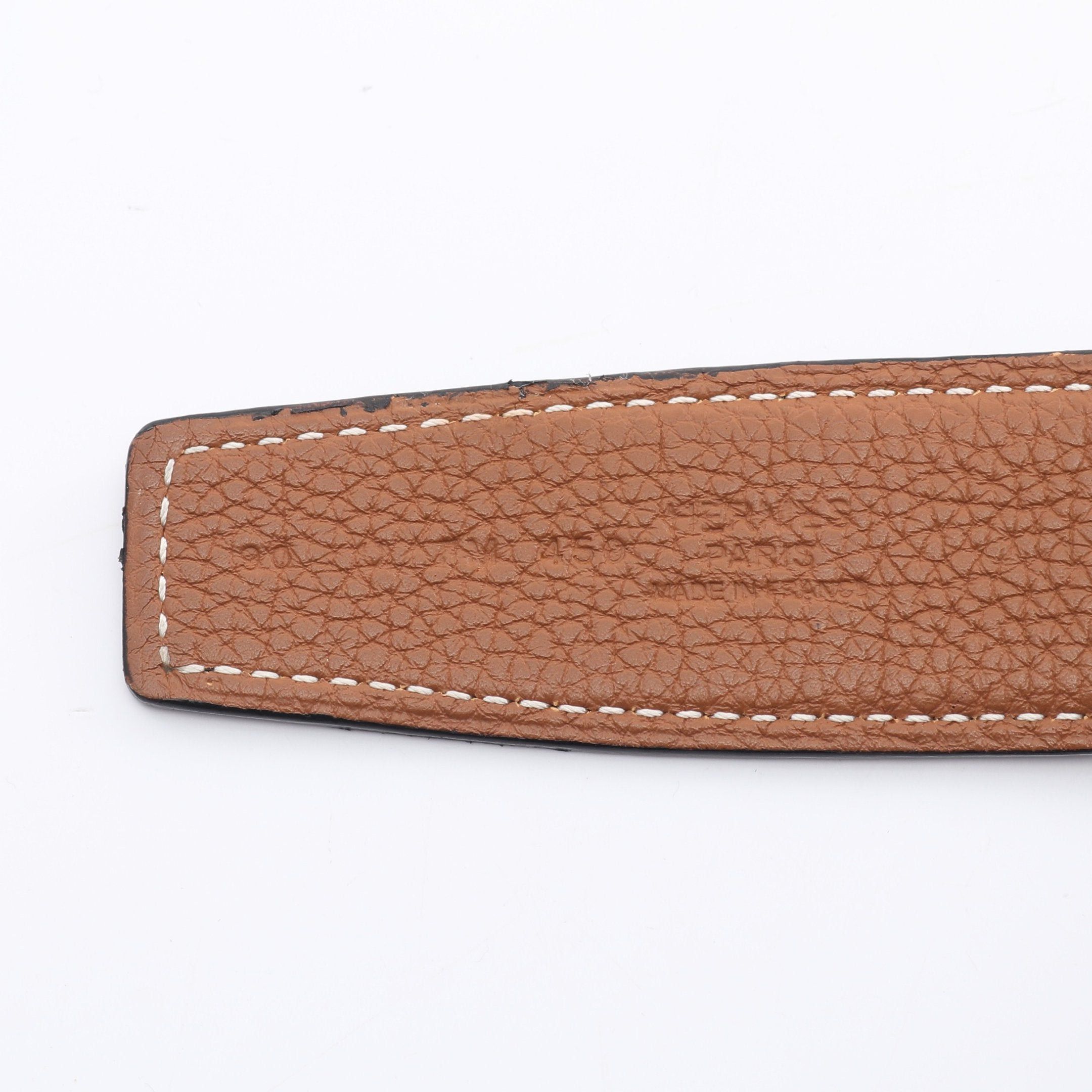 Hermes Hermes Constance H-Belt Noir Gold Belt Box Calf Togo Black Light Brown Silver Hardware Reversible U Stamp Size ONE SIZE - 4 Thumbnail