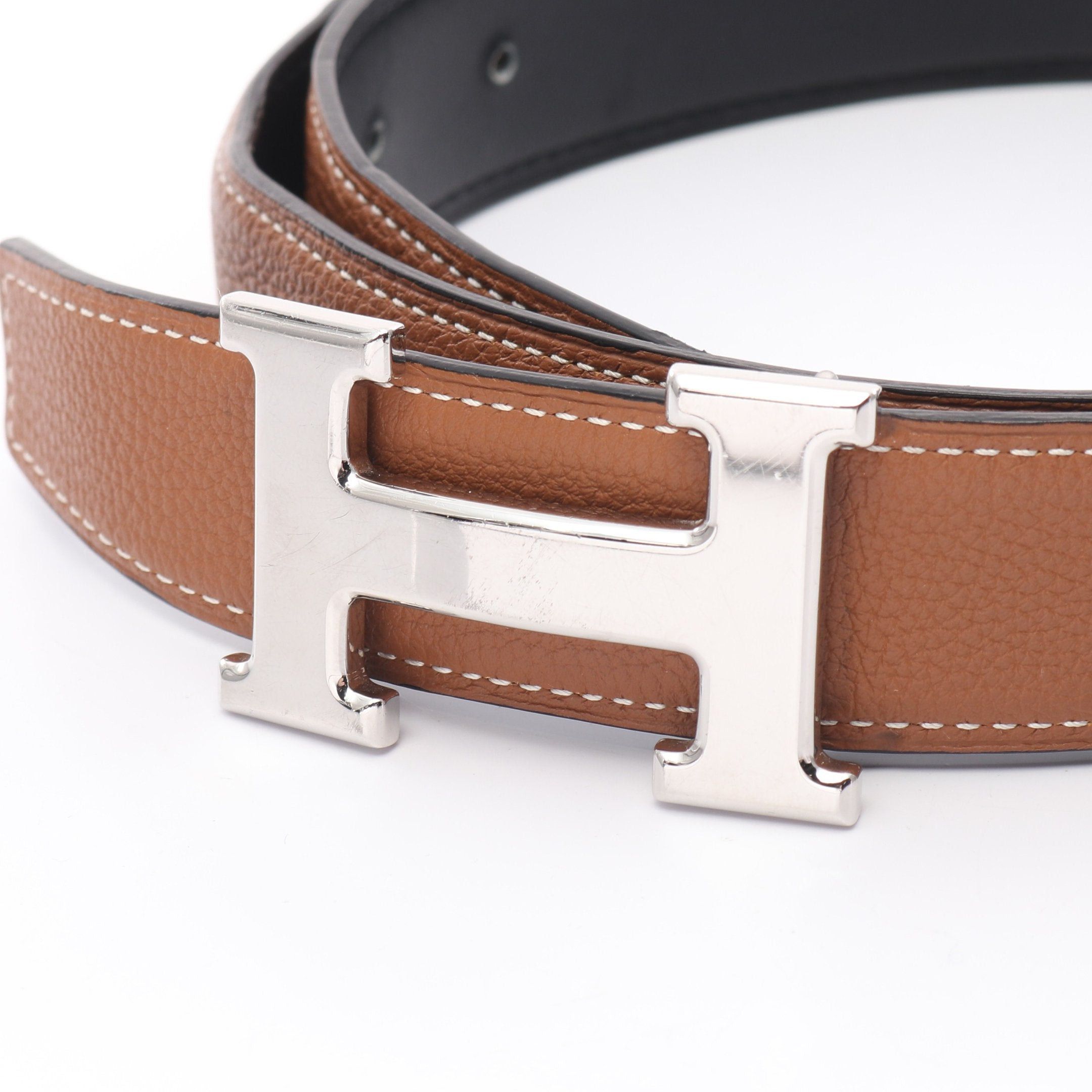 Hermes Hermes Constance H-Belt Noir Gold Belt Box Calf Togo Black Light Brown Silver Hardware Reversible U Stamp Size ONE SIZE - 2 Thumbnail
