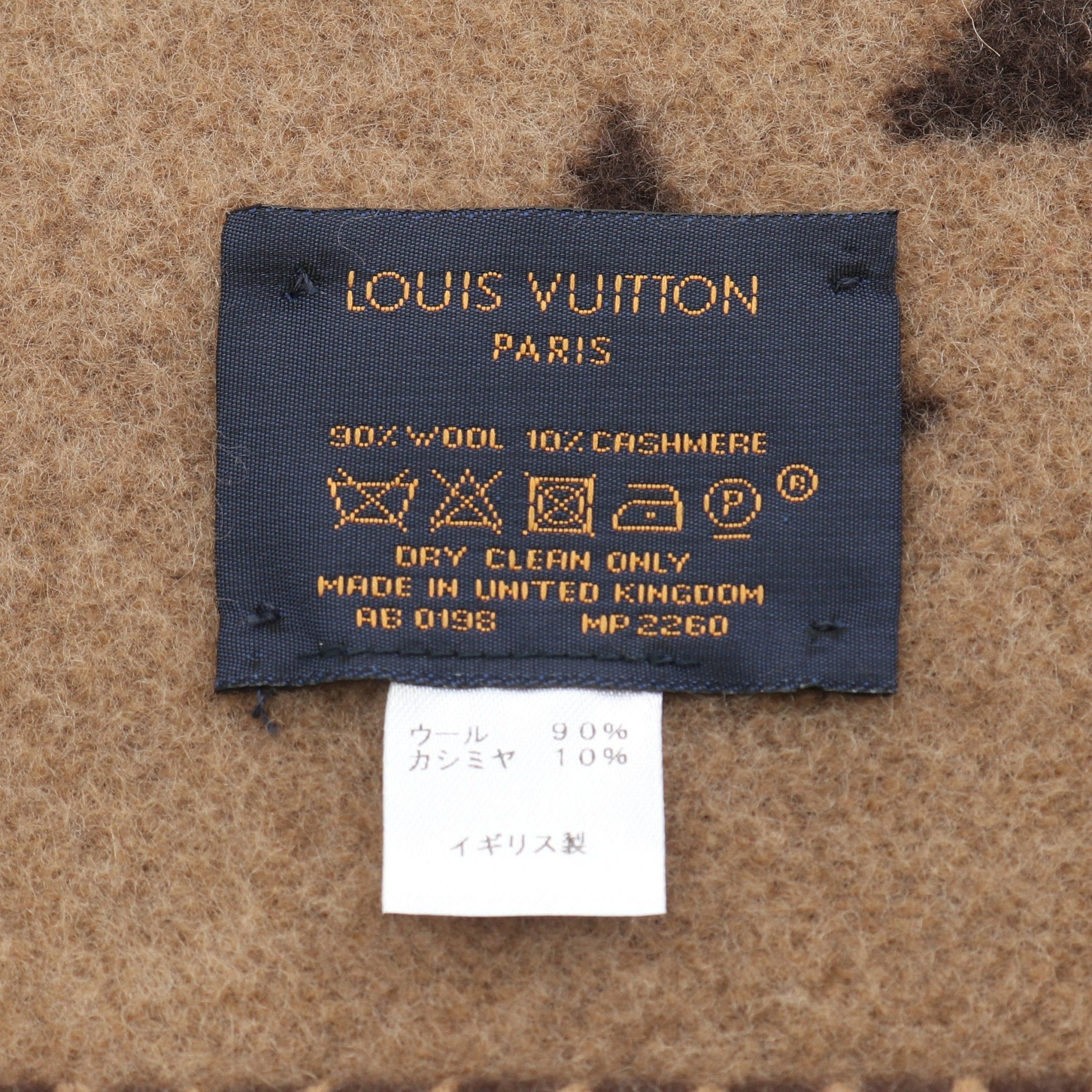Louis Vuitton Louis Vuitton Quverture Small Catgram Blanket Wool Cashmere Brown Size ONE SIZE - 2 Thumbnail