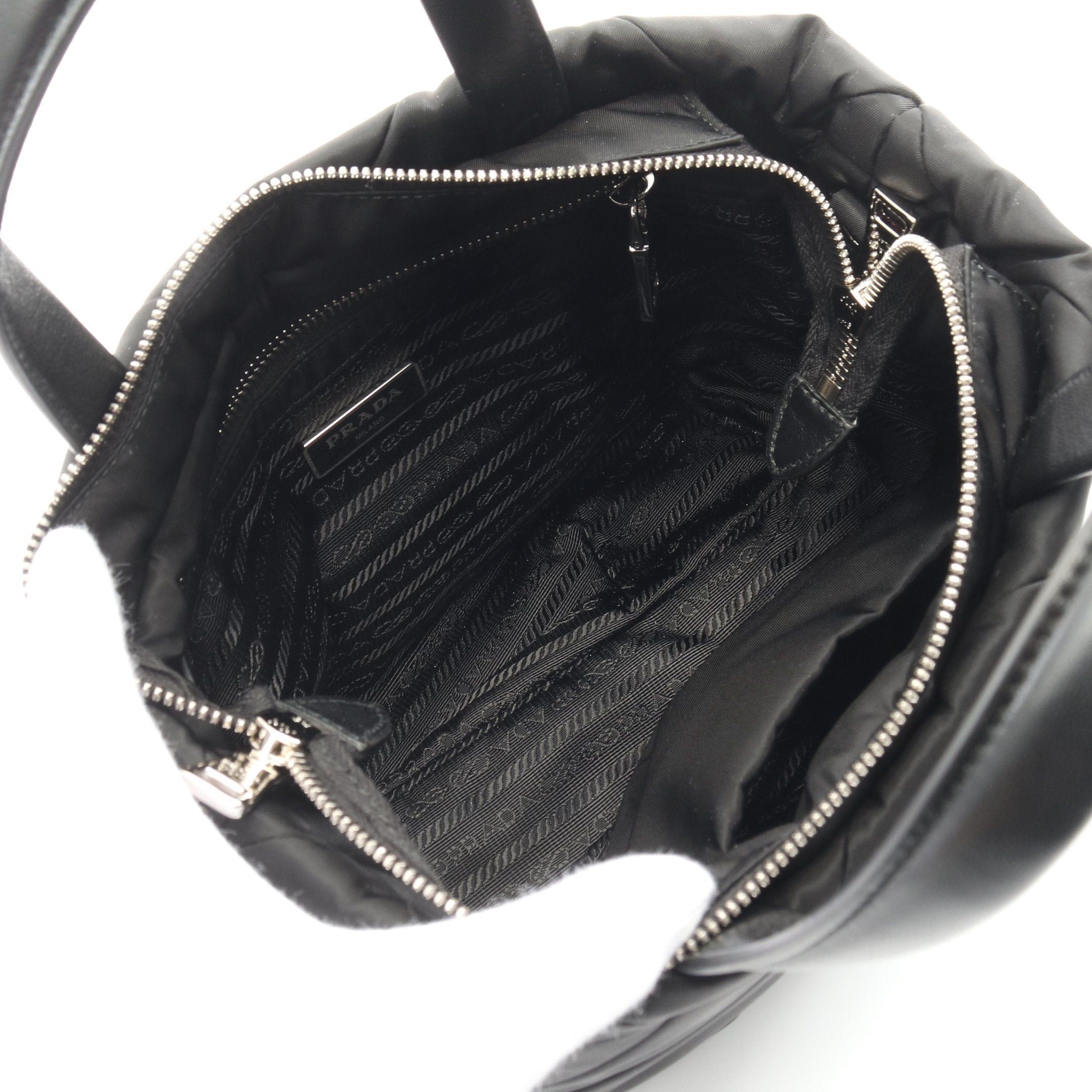 Prada Prada Tessuto Quiltin Re-Nylon Padet Handbag Tote Bag Nylon Black Size ONE SIZE - 3 Thumbnail