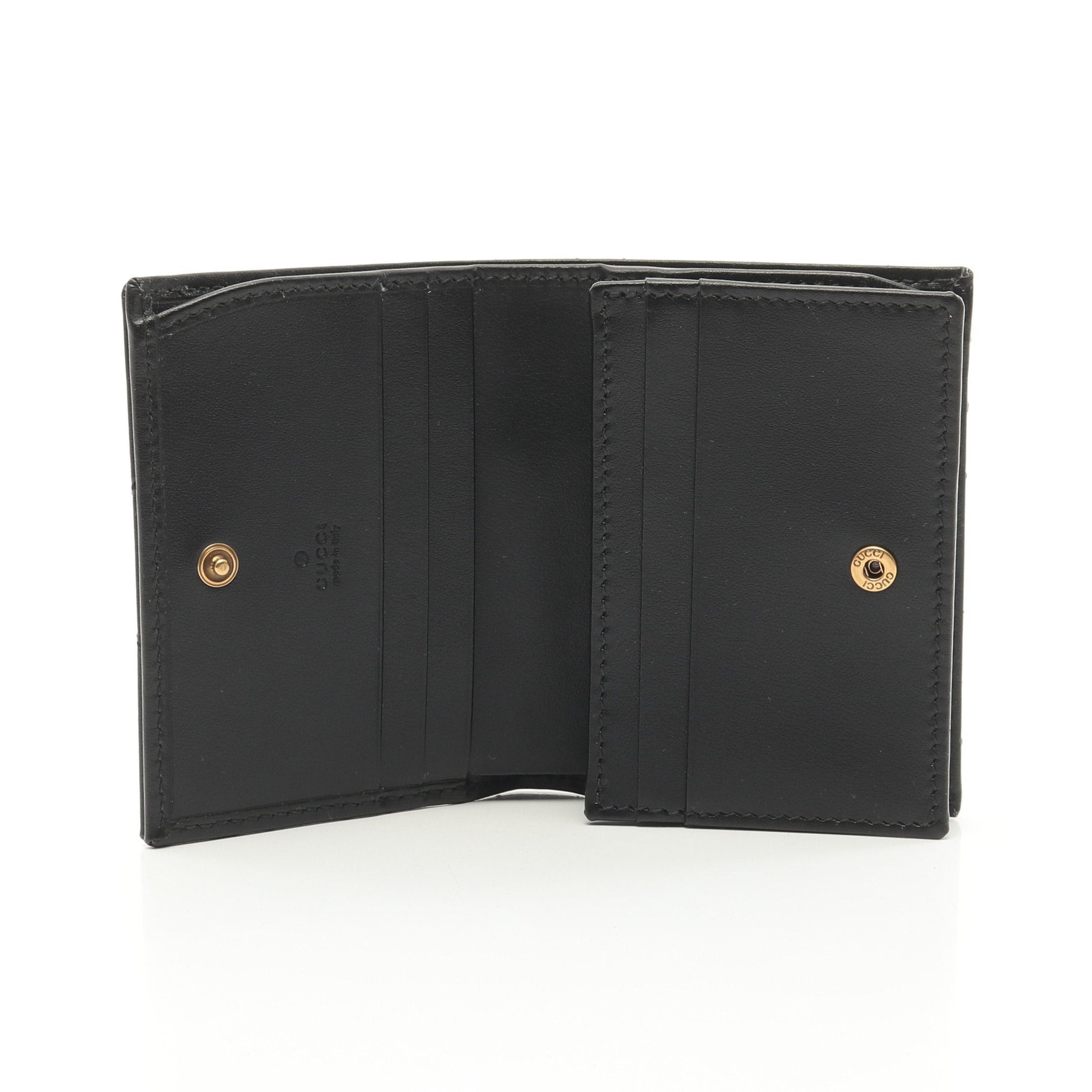 Gucci Gucci Gg Marmont Bi-Fold Wallet Compact Leather Black Size ONE SIZE - 3 Thumbnail