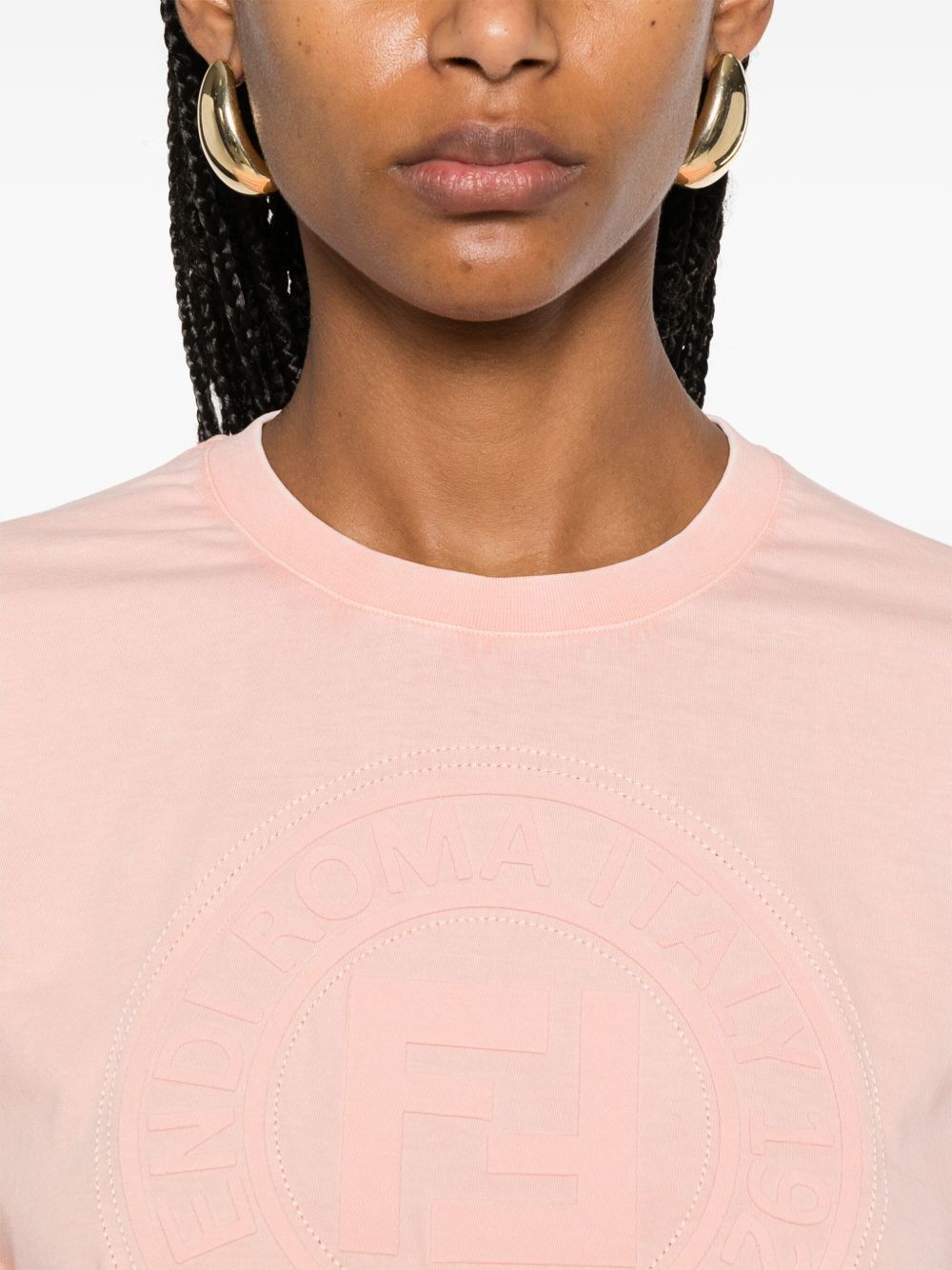 Fendi LOGO COTTON T-SHIRT Size XS / US 0-2 / IT 36-38 - 4 Thumbnail