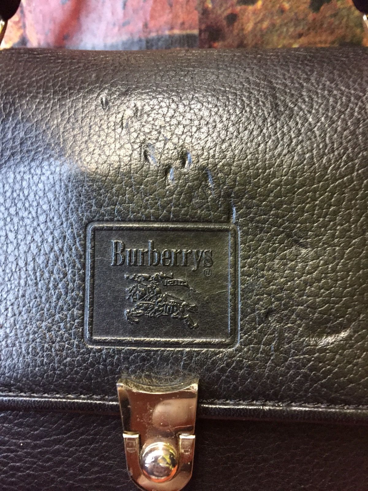 Burberry × Vintage Handbag Vintage Burberrys Full Leather Size ONE SIZE - 5 Thumbnail