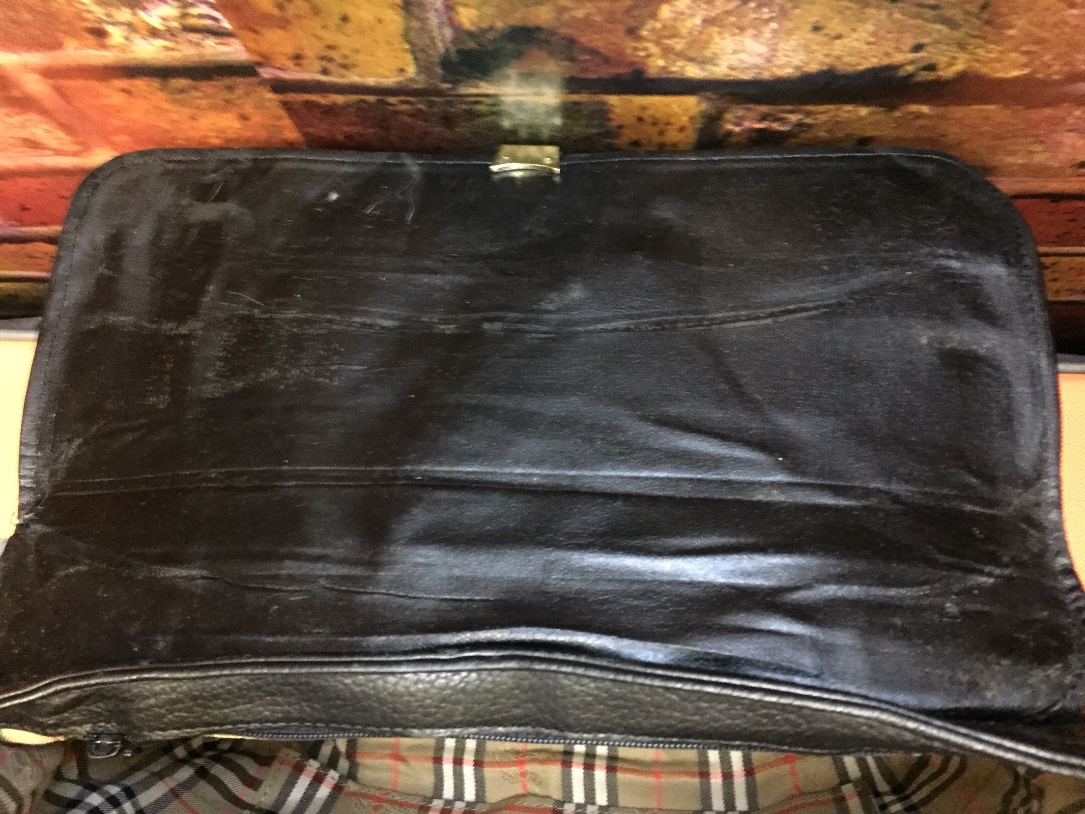 Burberry × Vintage Handbag Vintage Burberrys Full Leather Size ONE SIZE - 12 Thumbnail