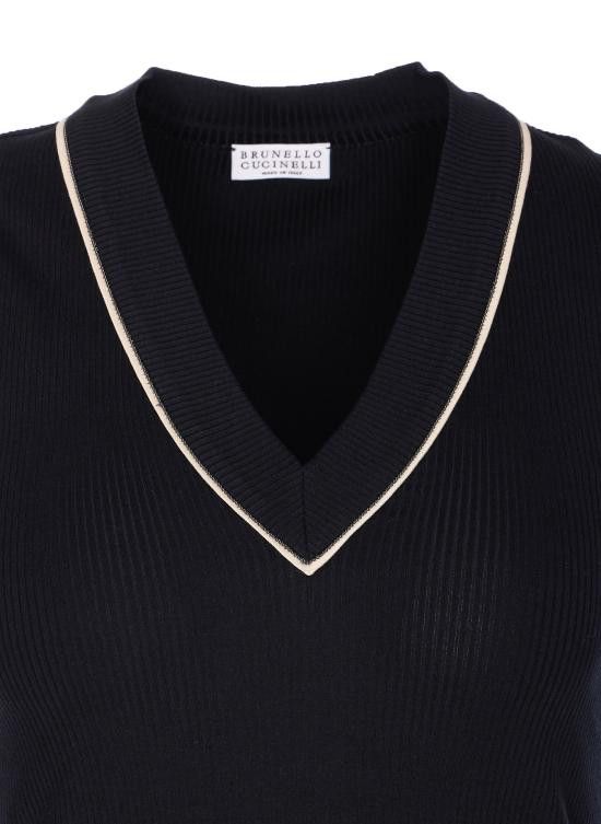 Brunello Cucinelli BRUNELLO CUCINELLI Women Tops MG902FP312 CDW23 Black Size M / US 6-8 / IT 42-44 - 4 Thumbnail