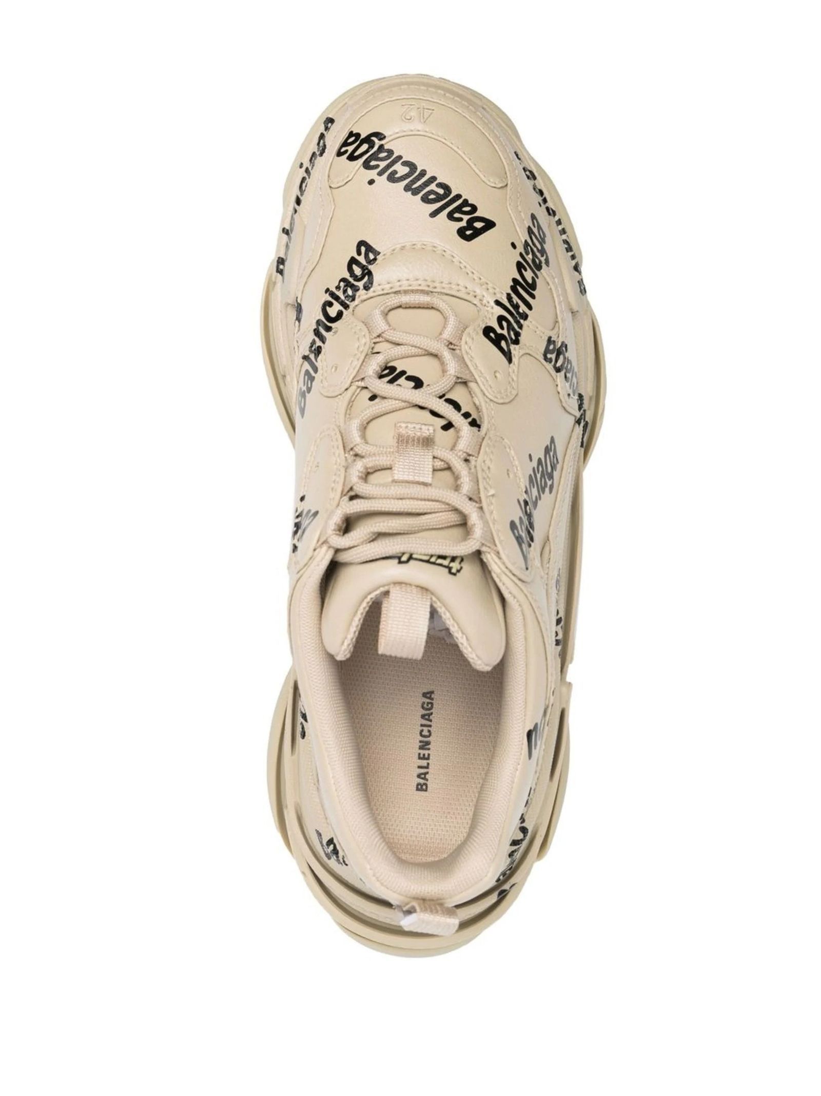 Balenciaga triple s logotype sneaker beige Size US 11 / EU 44 - 4 Thumbnail